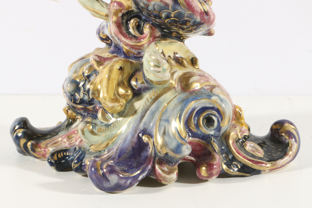 19th-Century Fischer J. Reticulated Centerpiece Bowl