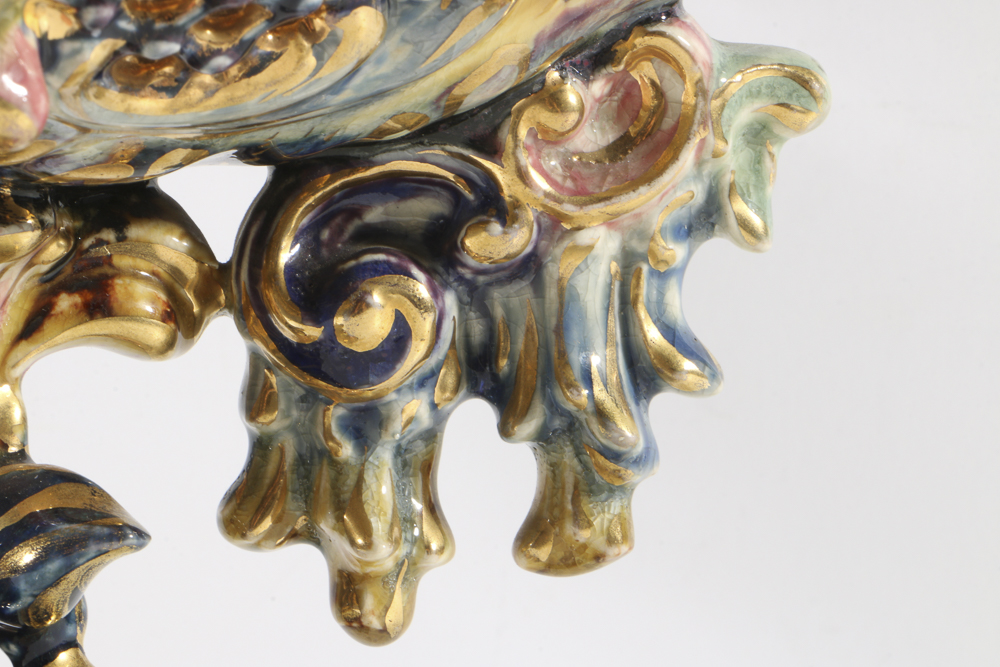 19th-Century Fischer J. Reticulated Centerpiece Bowl