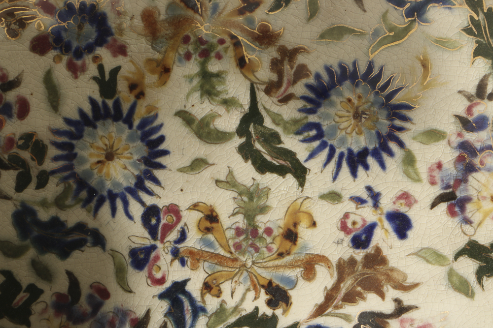 19th-Century Fischer J. Reticulated Centerpiece Bowl