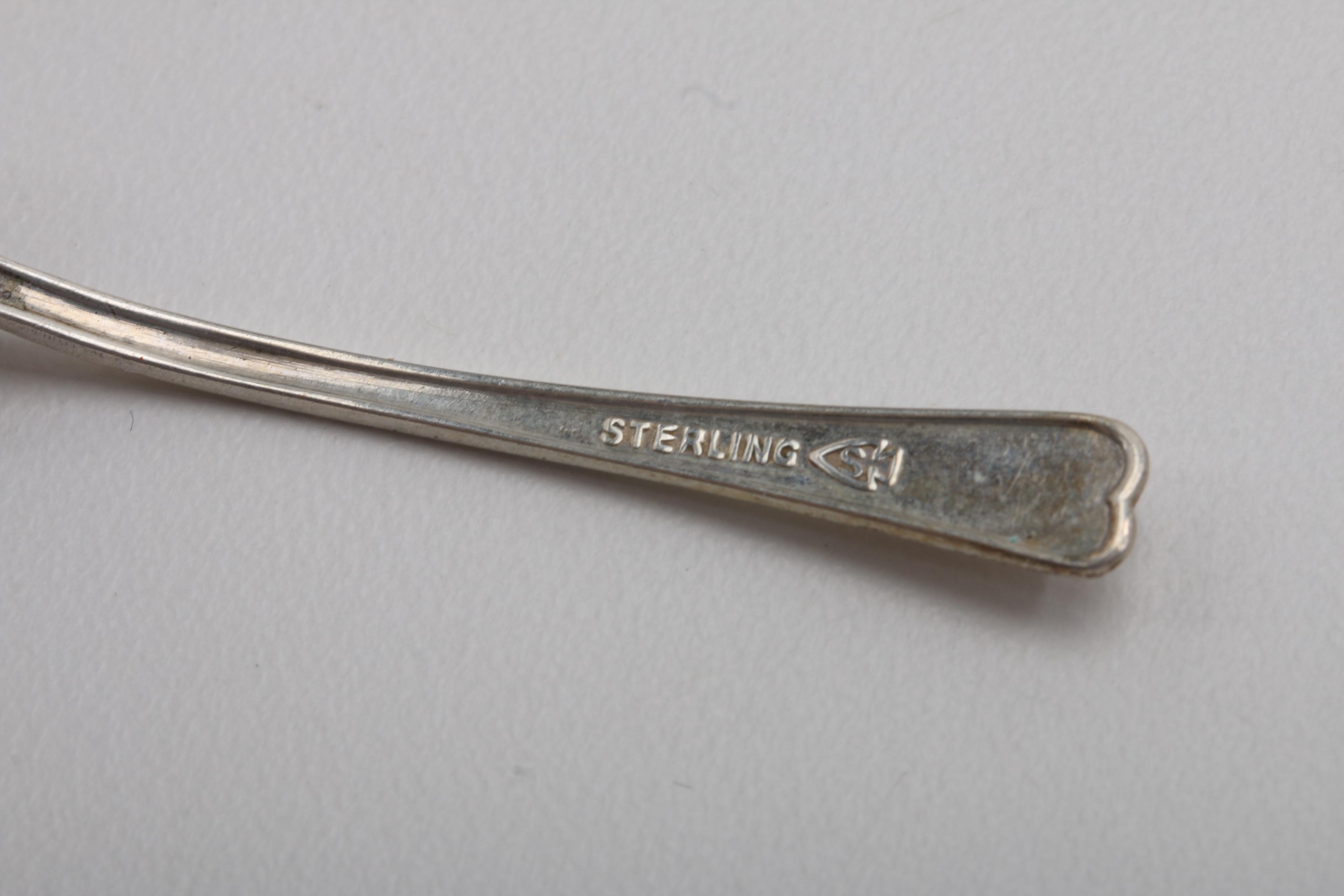 Fifteen Sterling Silver Salt Spoons in Various Patterns