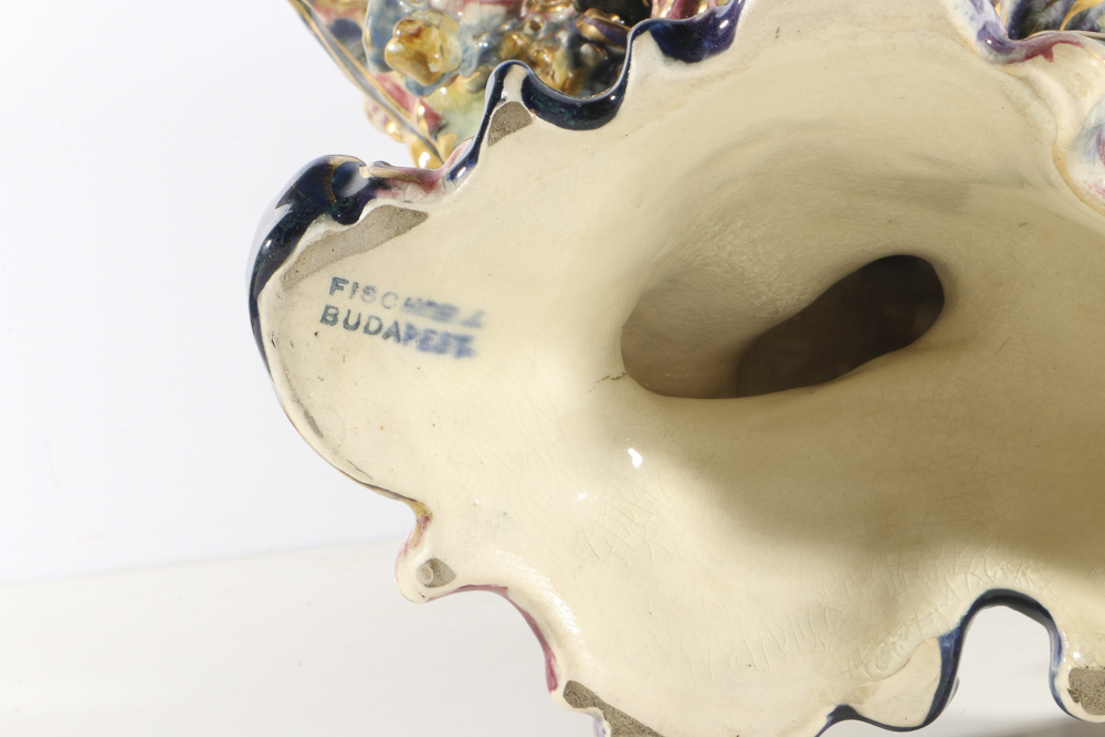 19th-Century Fischer J. Reticulated Centerpiece Bowl