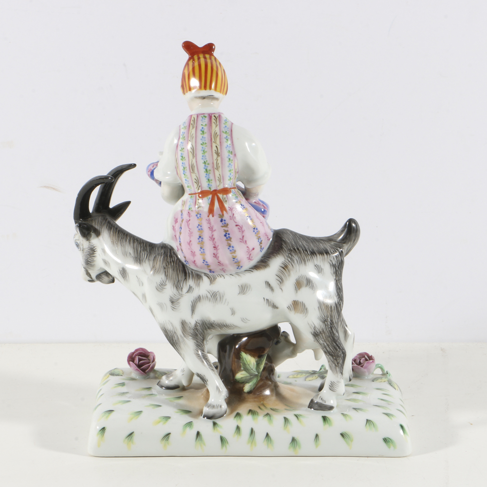 Herend Porcelain Figurine Woman on a Goat Breastfeeding