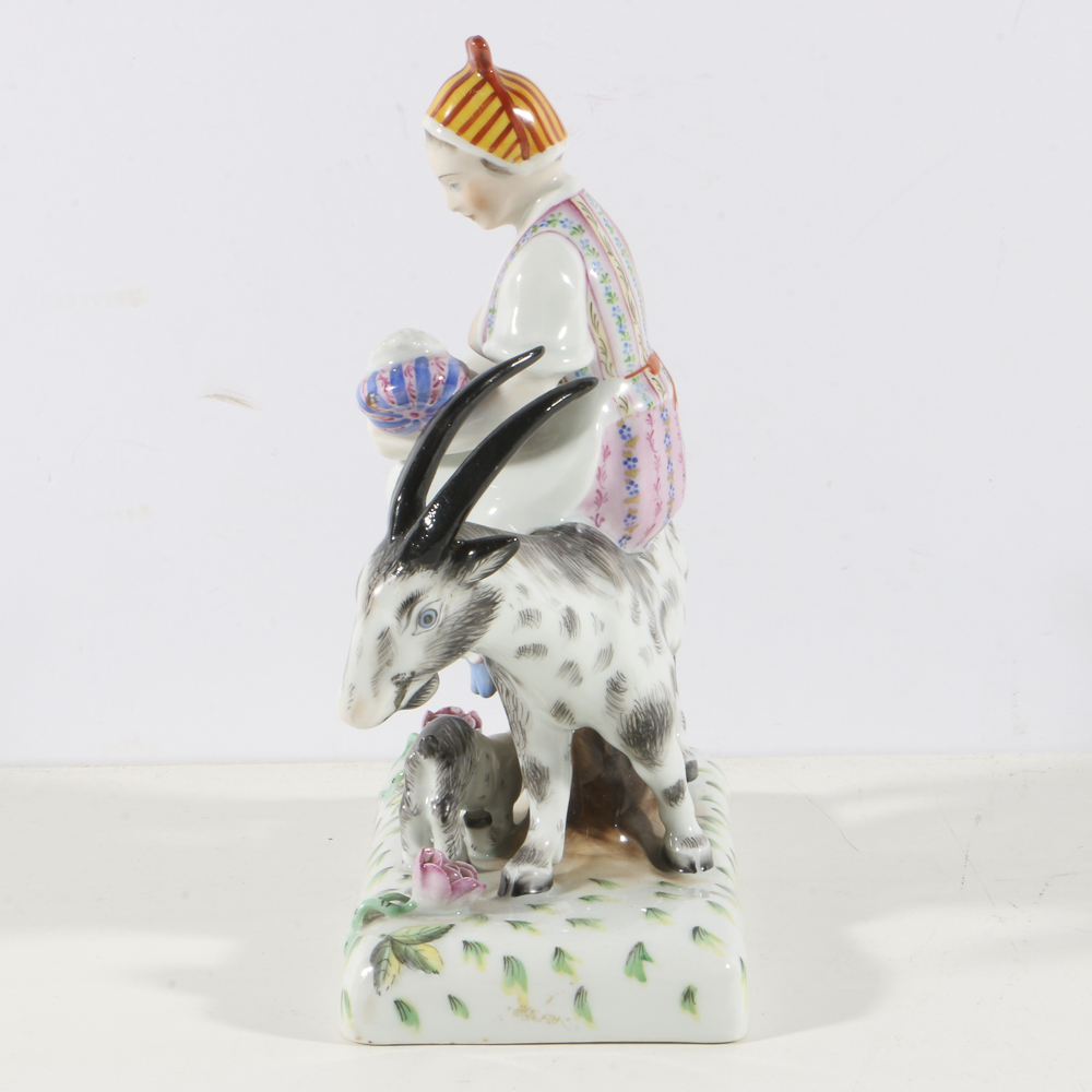 Herend Porcelain Figurine Woman on a Goat Breastfeeding
