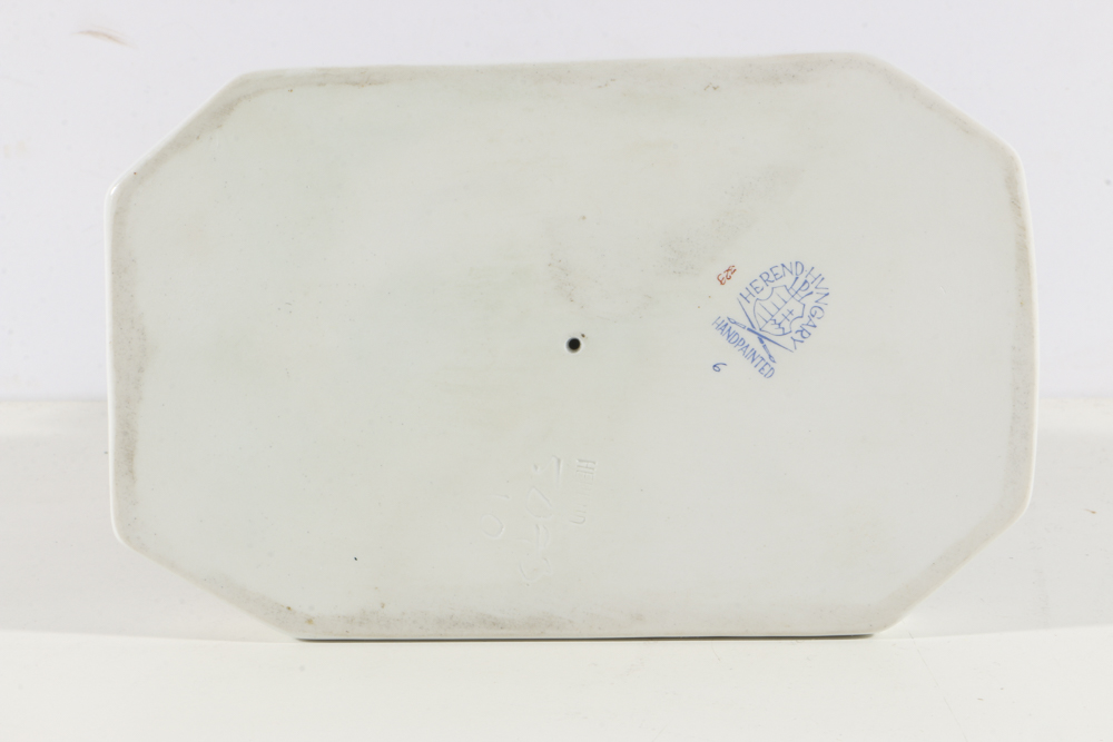 Herend Porcelain Pelican Figurine with Fishnet Rust