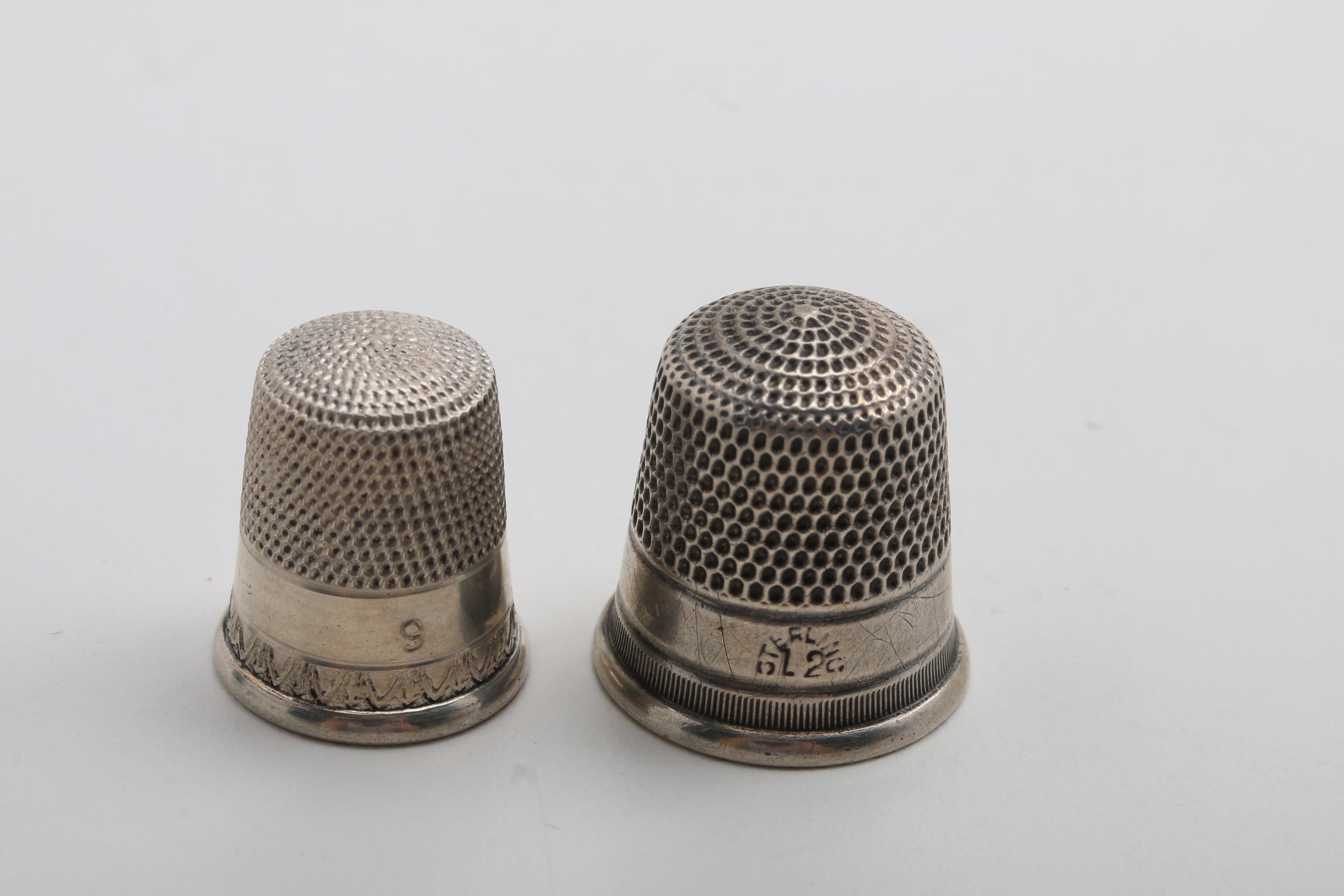Collection of Ten Sterling Silver Thimbles