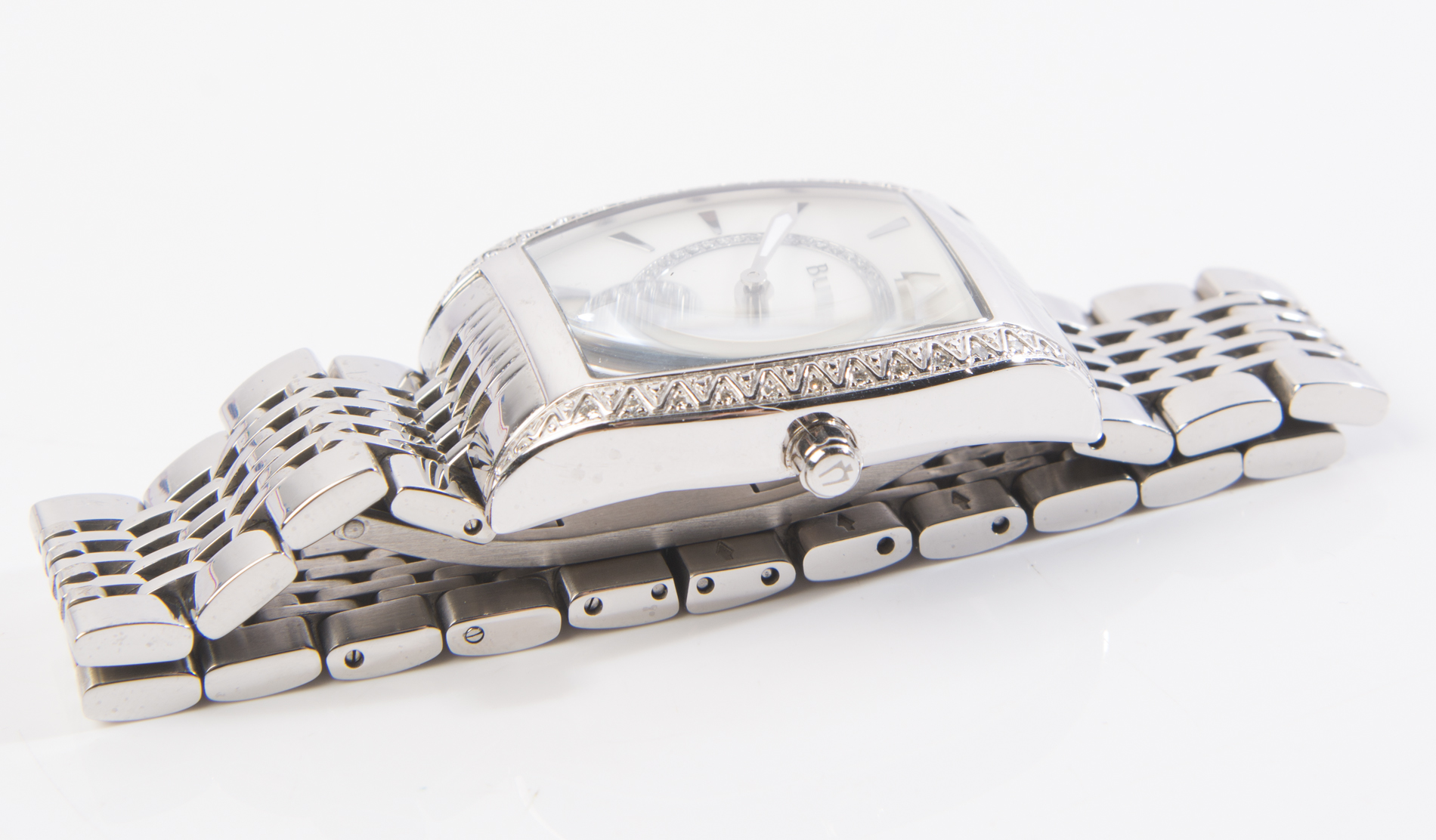 Bulova Stainless Steel and Diamond Watch