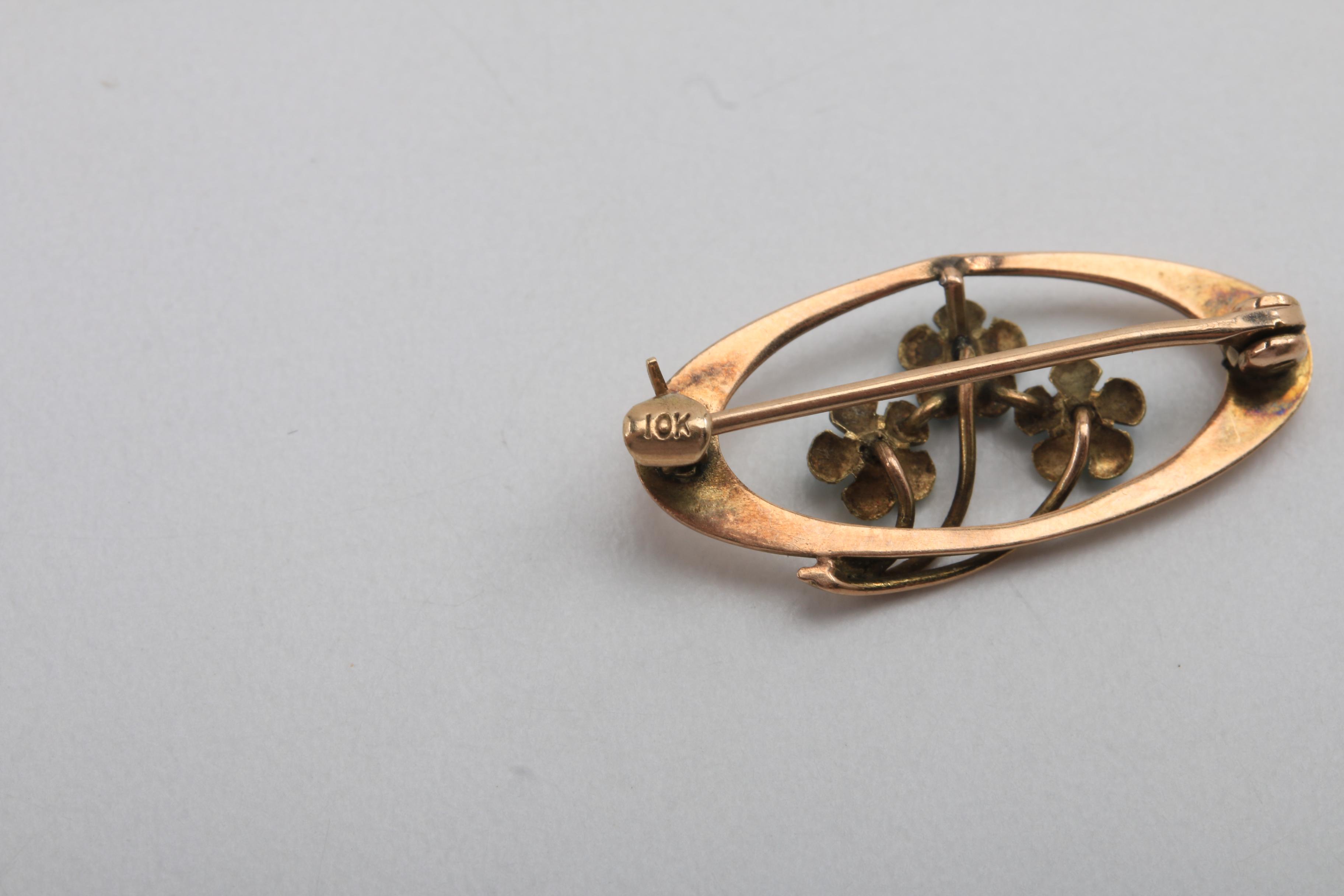 Two 10K Yellow Gold Brooches