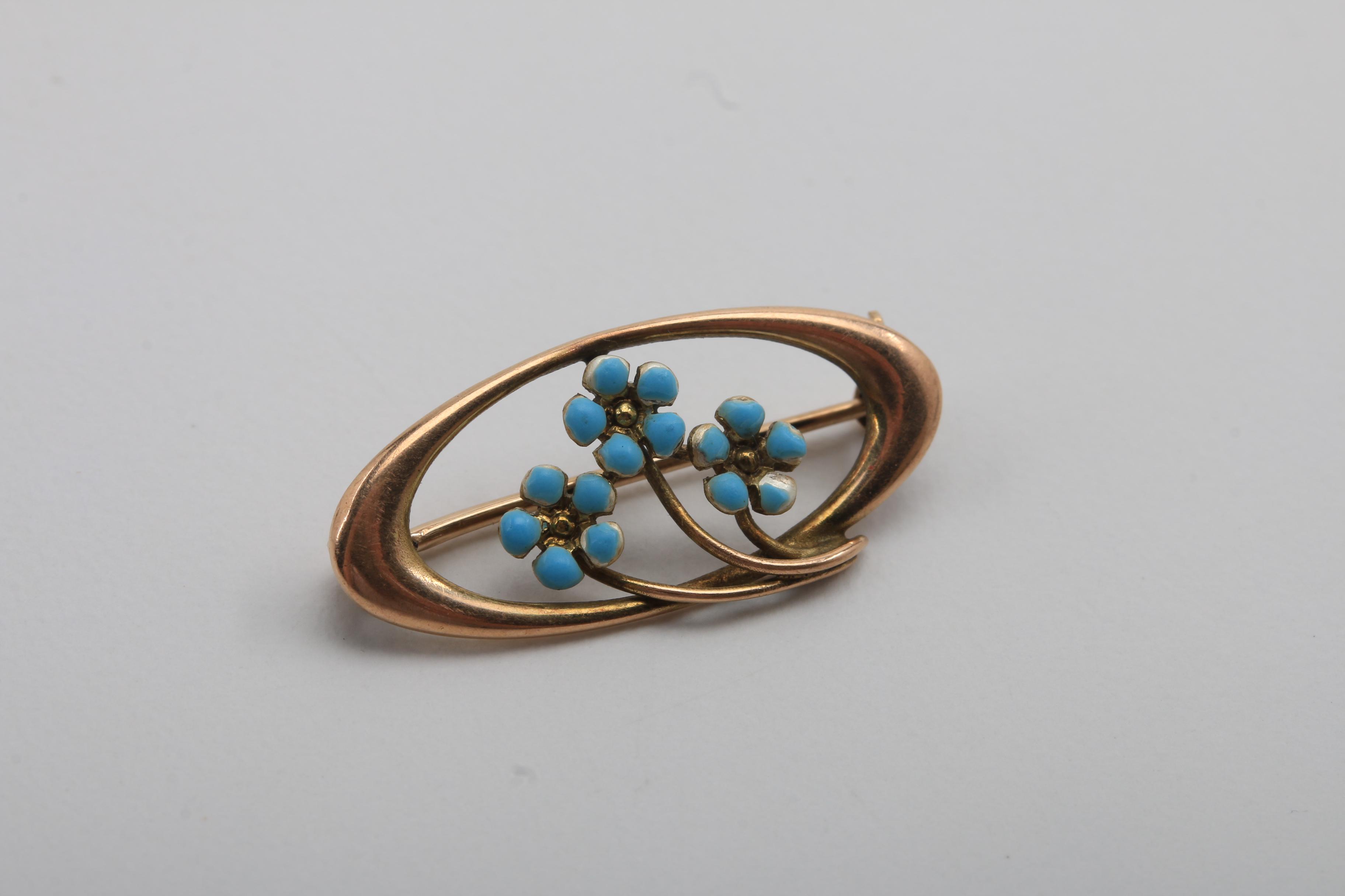 Two 10K Yellow Gold Brooches