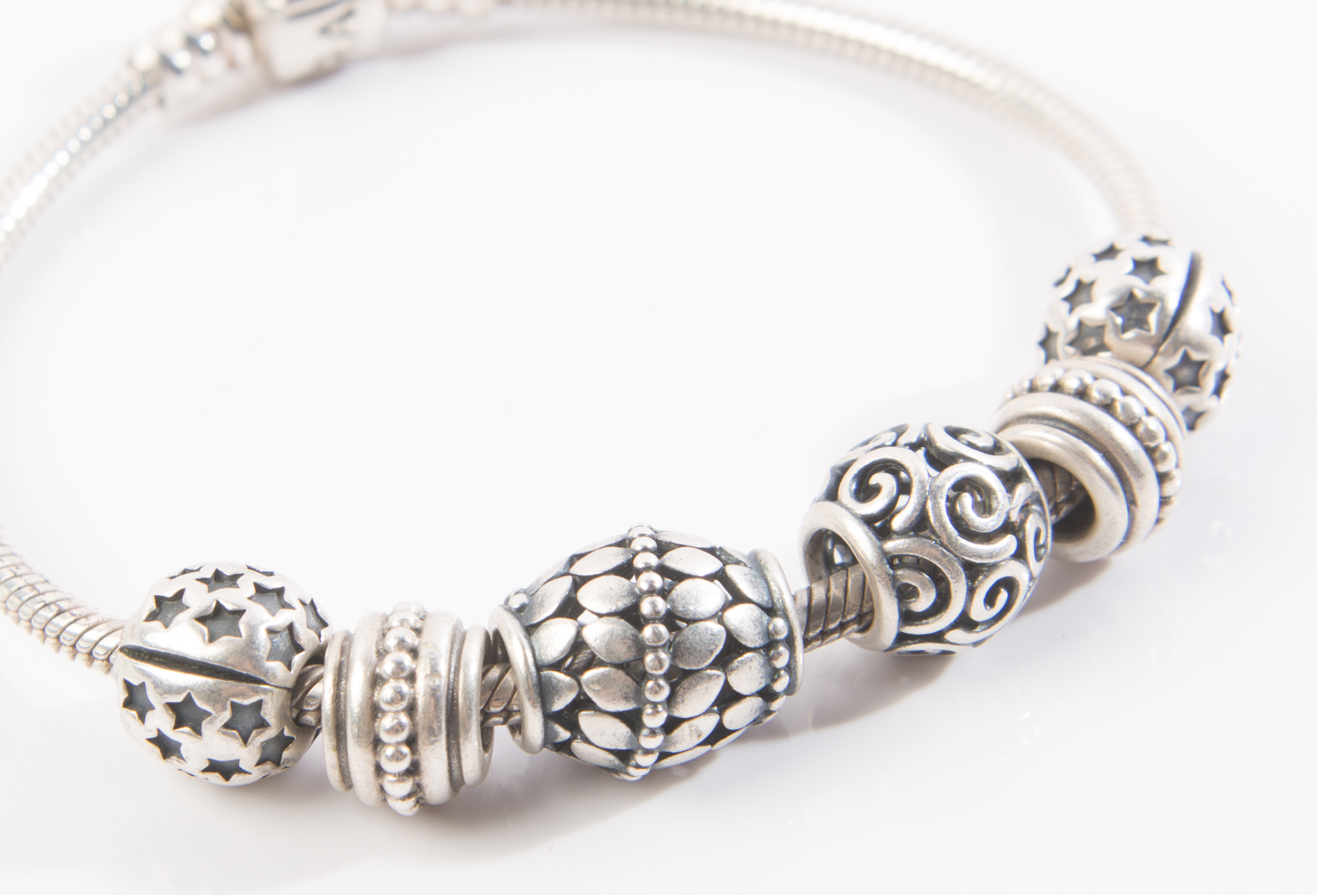 Sterling Silver Pandora Charm Bracelet