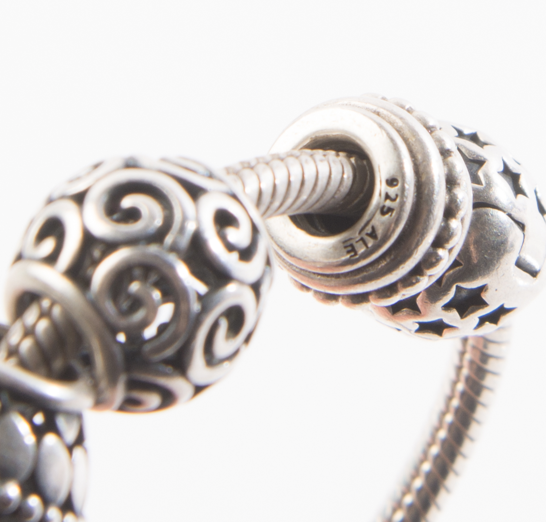 Sterling Silver Pandora Charm Bracelet