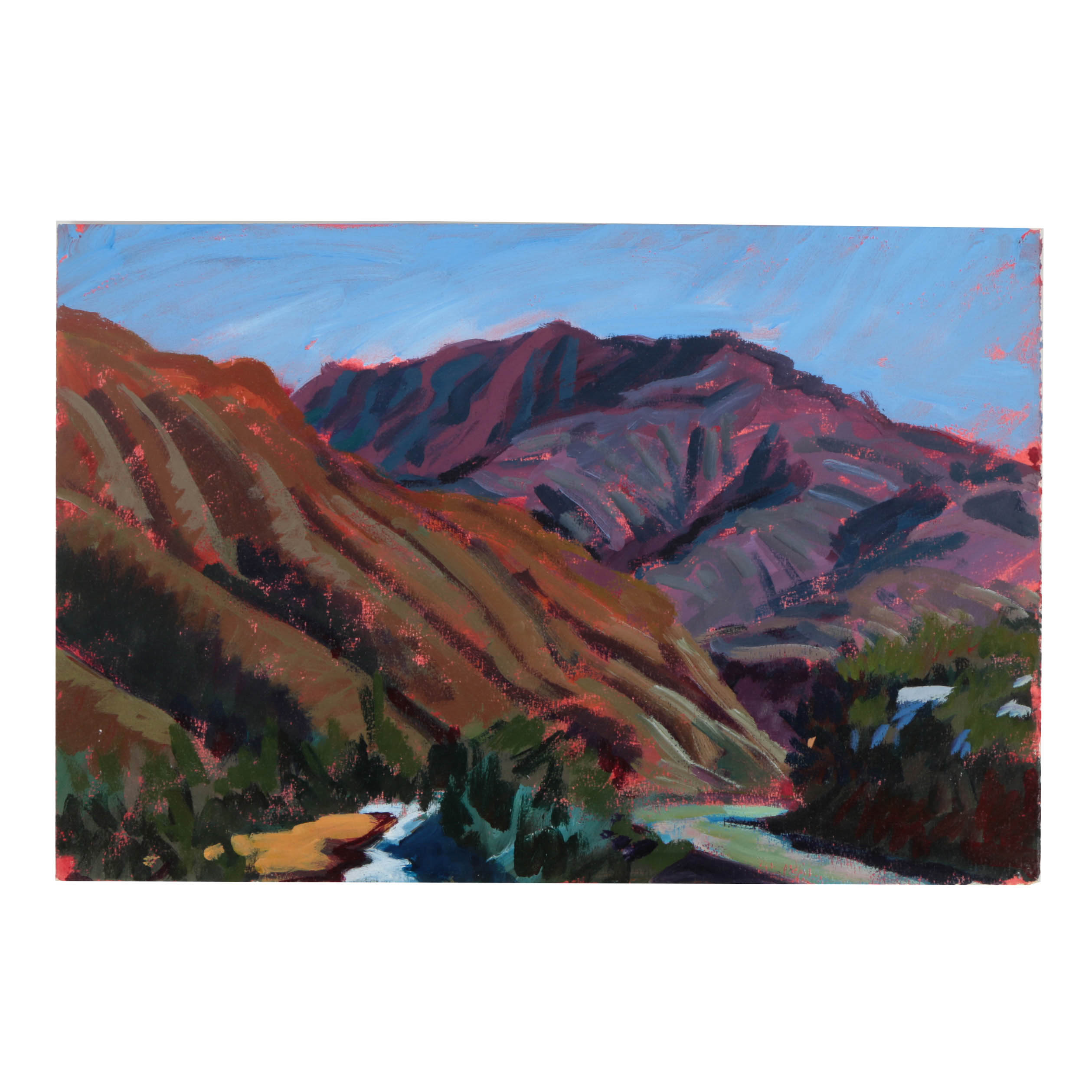 Acrylic Painting on Paper "Snow in the Shadows"