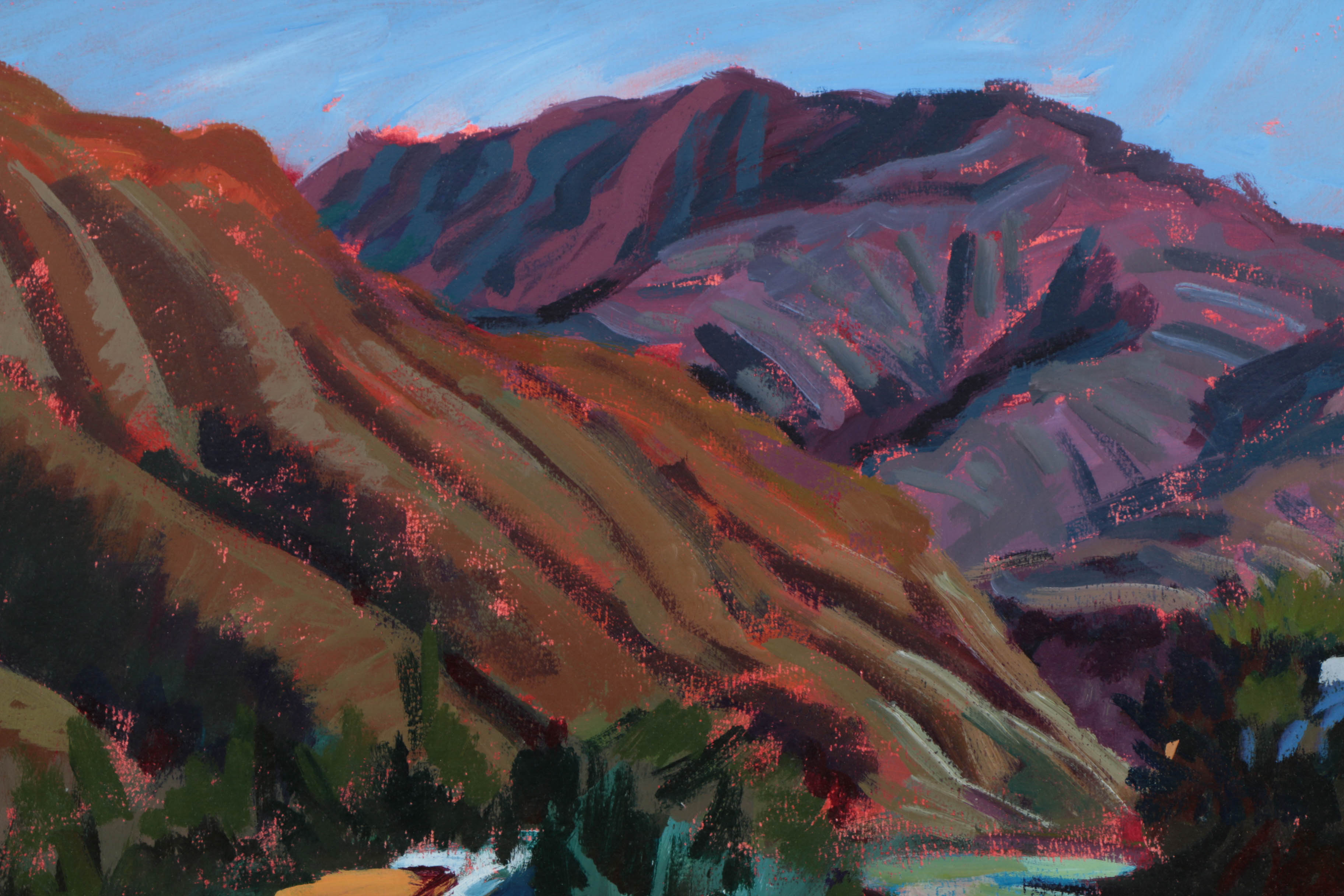 Acrylic Painting on Paper "Snow in the Shadows"