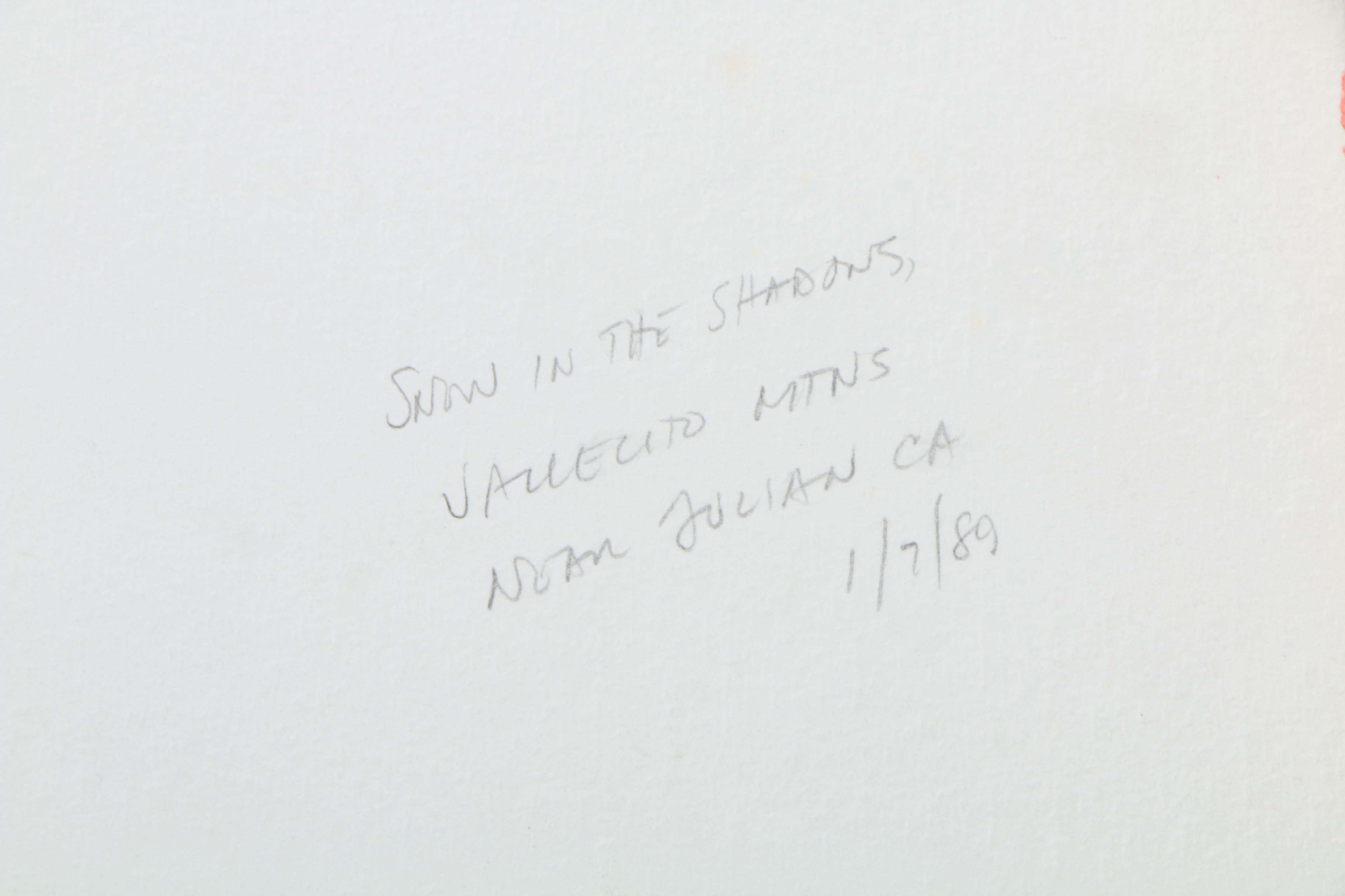 Acrylic Painting on Paper "Snow in the Shadows"