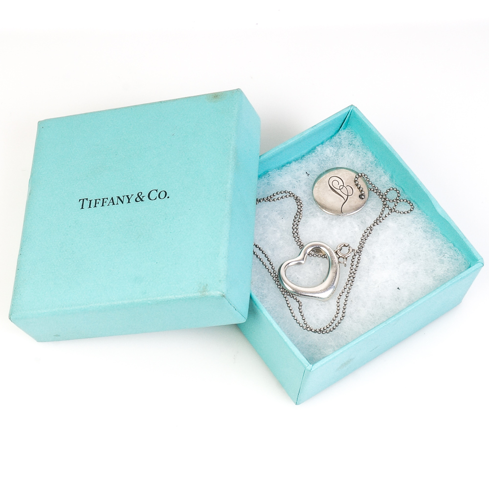 Tiffany & Co. Sterling Silver Chain with Pendants Including Elsa Peretti