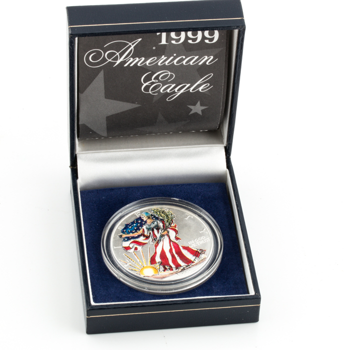 Colorized 1999 Walking Liberty Silver Eagle Bullion Coin