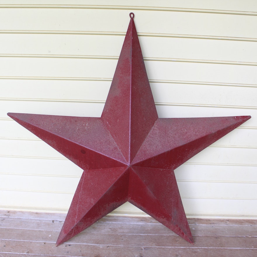 Large Distressed Red Texas Lone Star