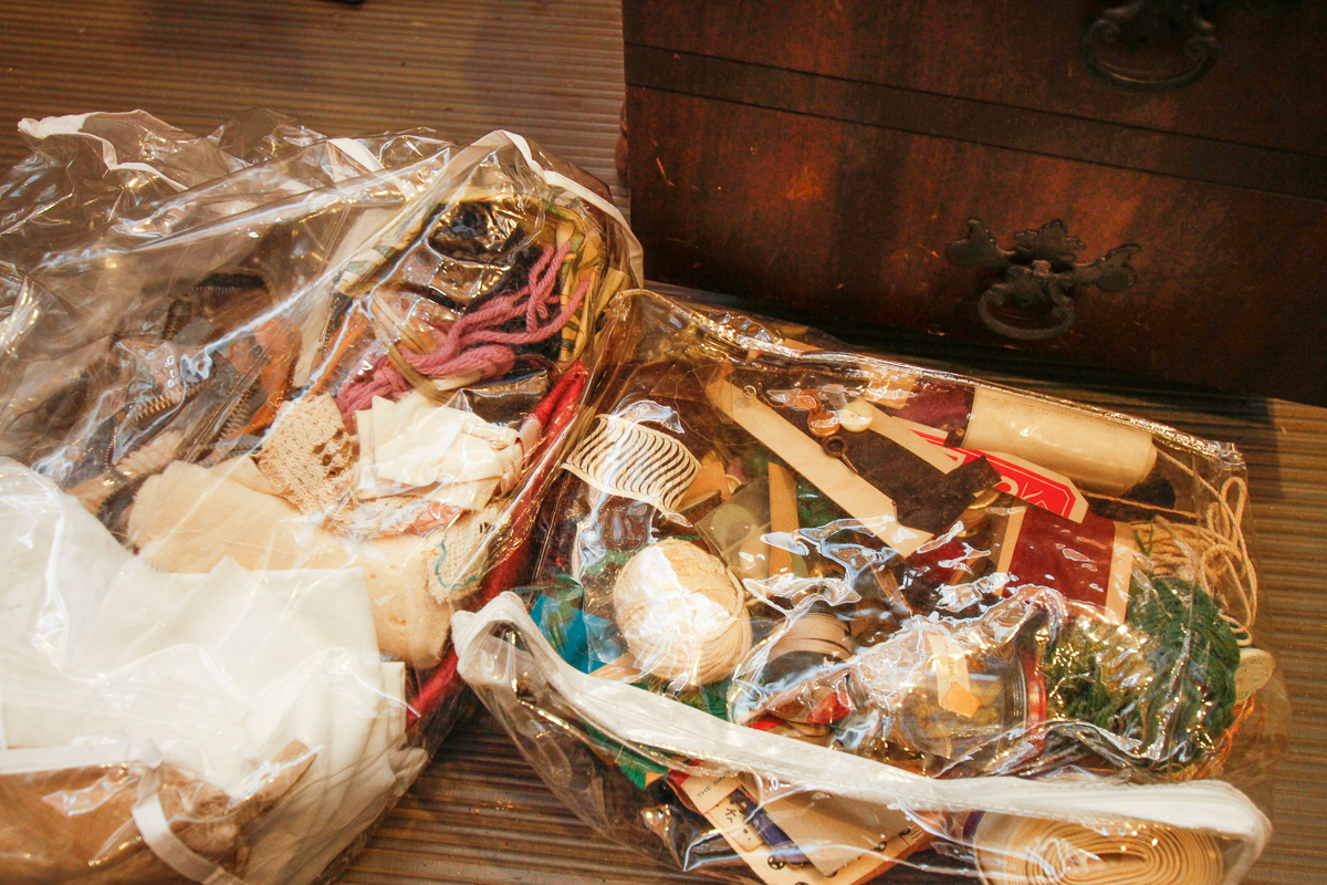 Vintage Sewing Cabinet With Accessories