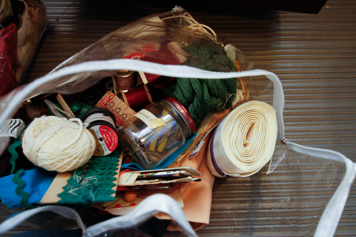 Vintage Sewing Cabinet With Accessories