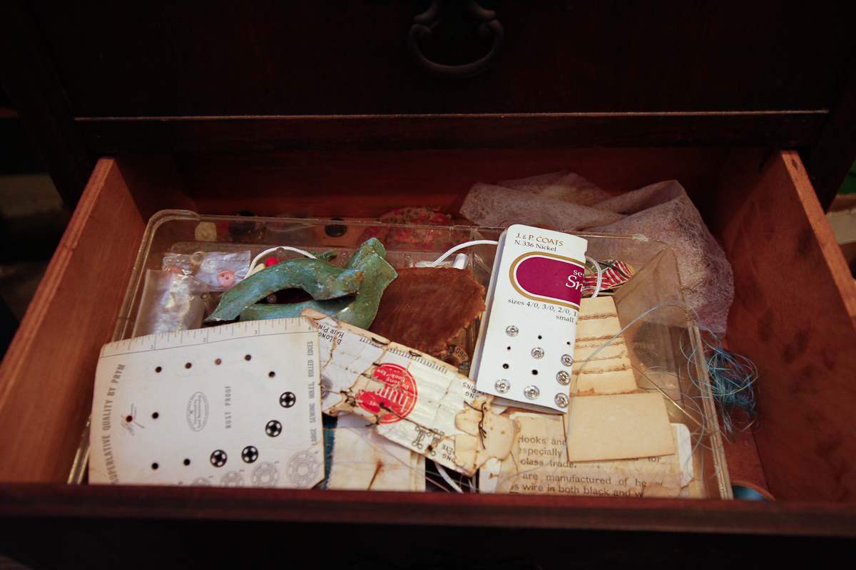 Vintage Sewing Cabinet With Accessories