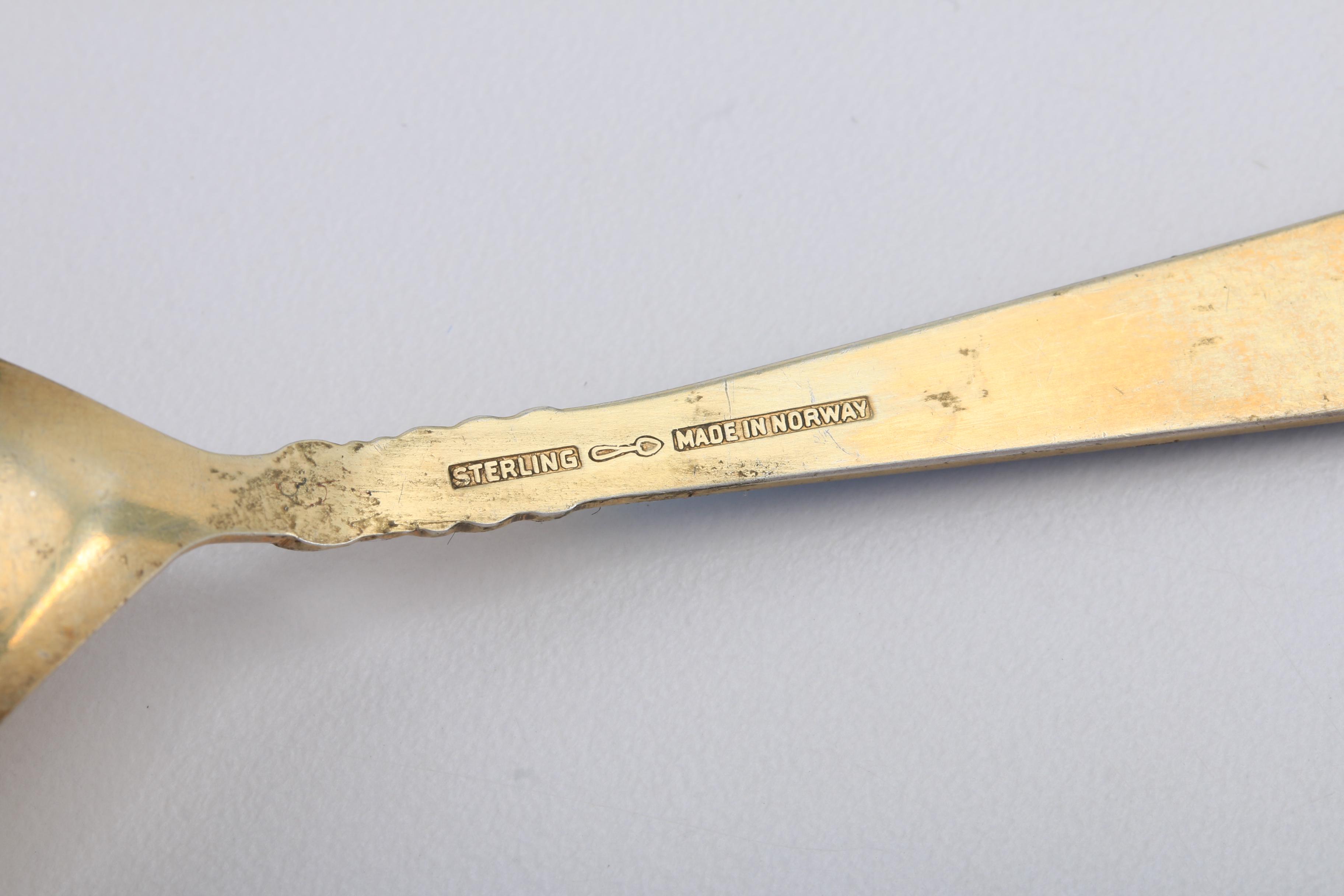 Sterling Silver Enameled Flatware Featuring Georg Jensen