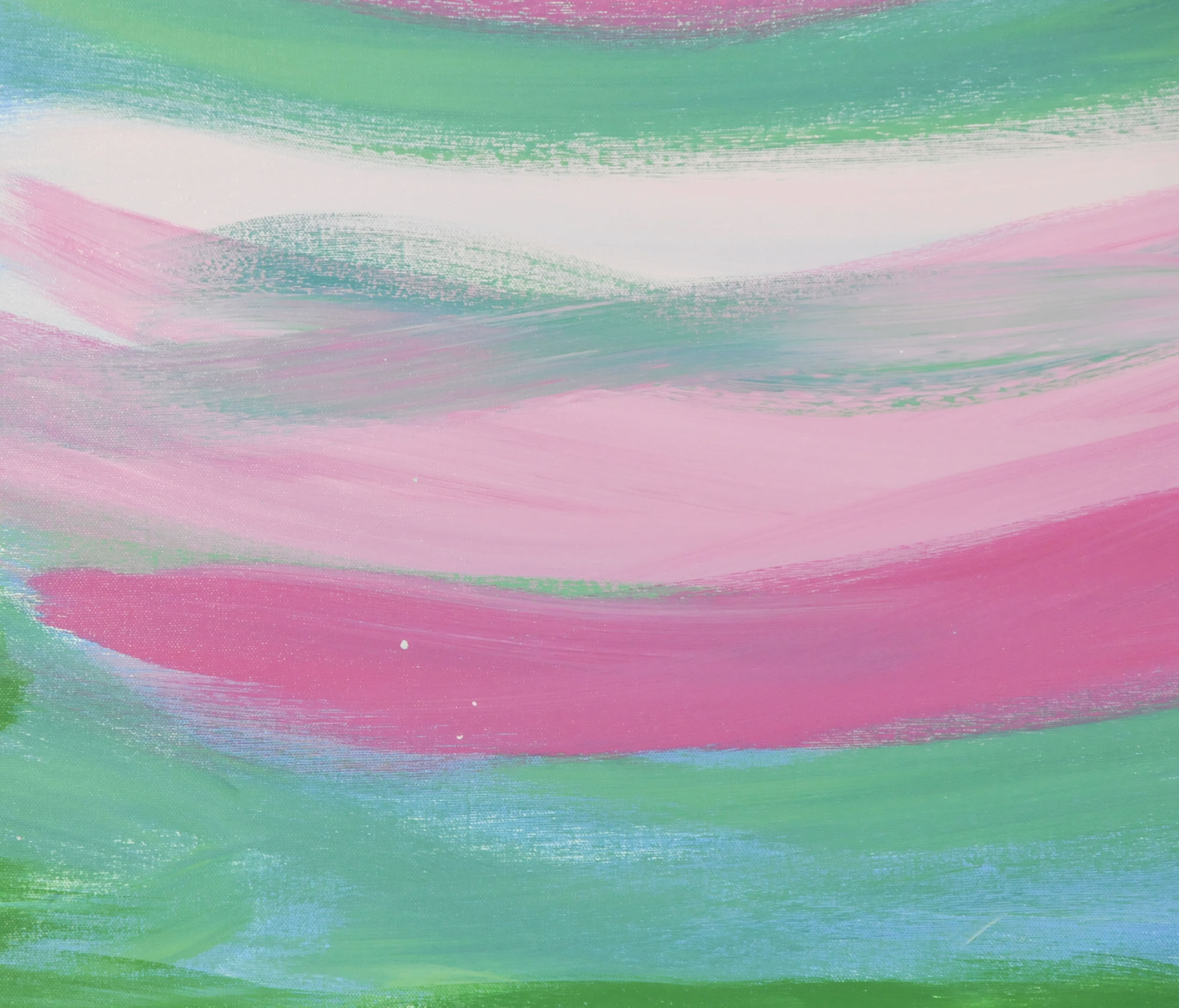 J. Popolin Original Acrylic on Canvas "Blue Green Pink Waves"