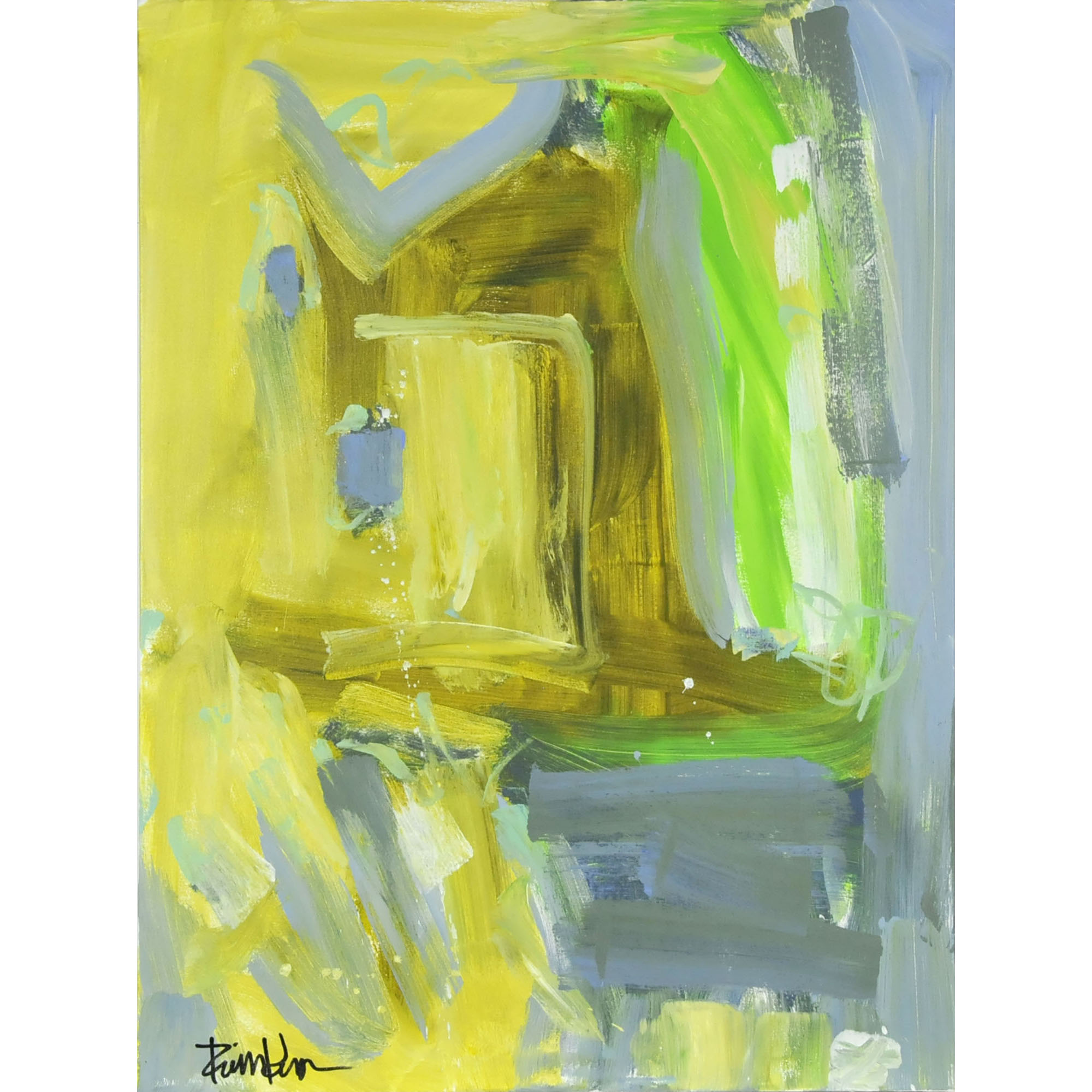 Robbie Kemper Original Acrylic on Canvas "Blue Right Angle"