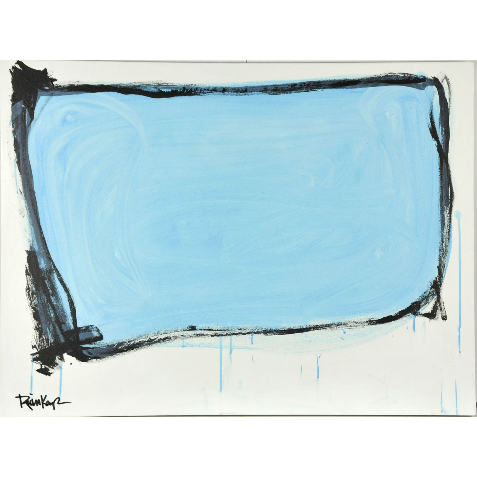 Robbie Kemper Original Acrylic on Canvas "Blue in Black"