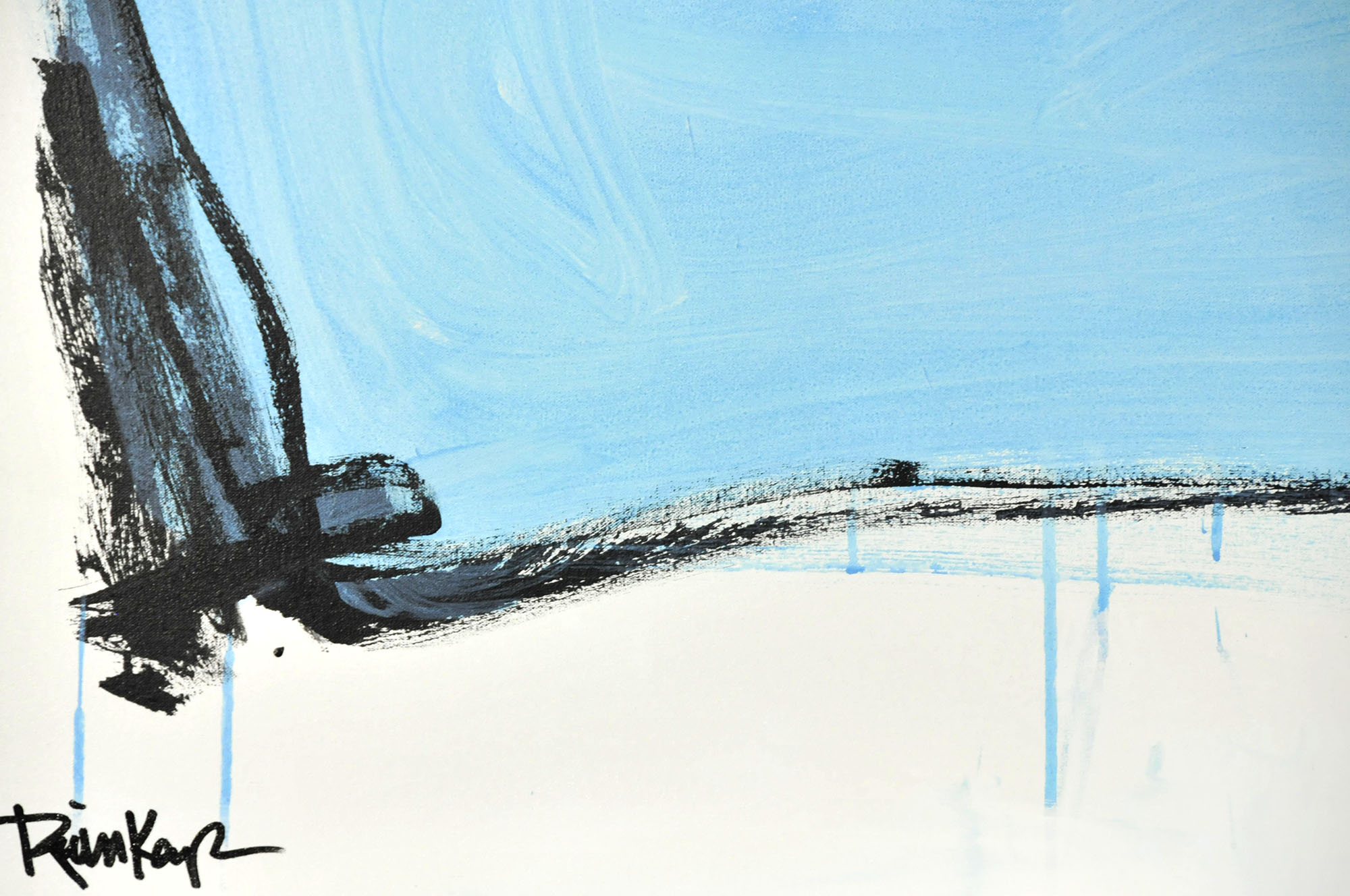 Robbie Kemper Original Acrylic on Canvas "Blue in Black"