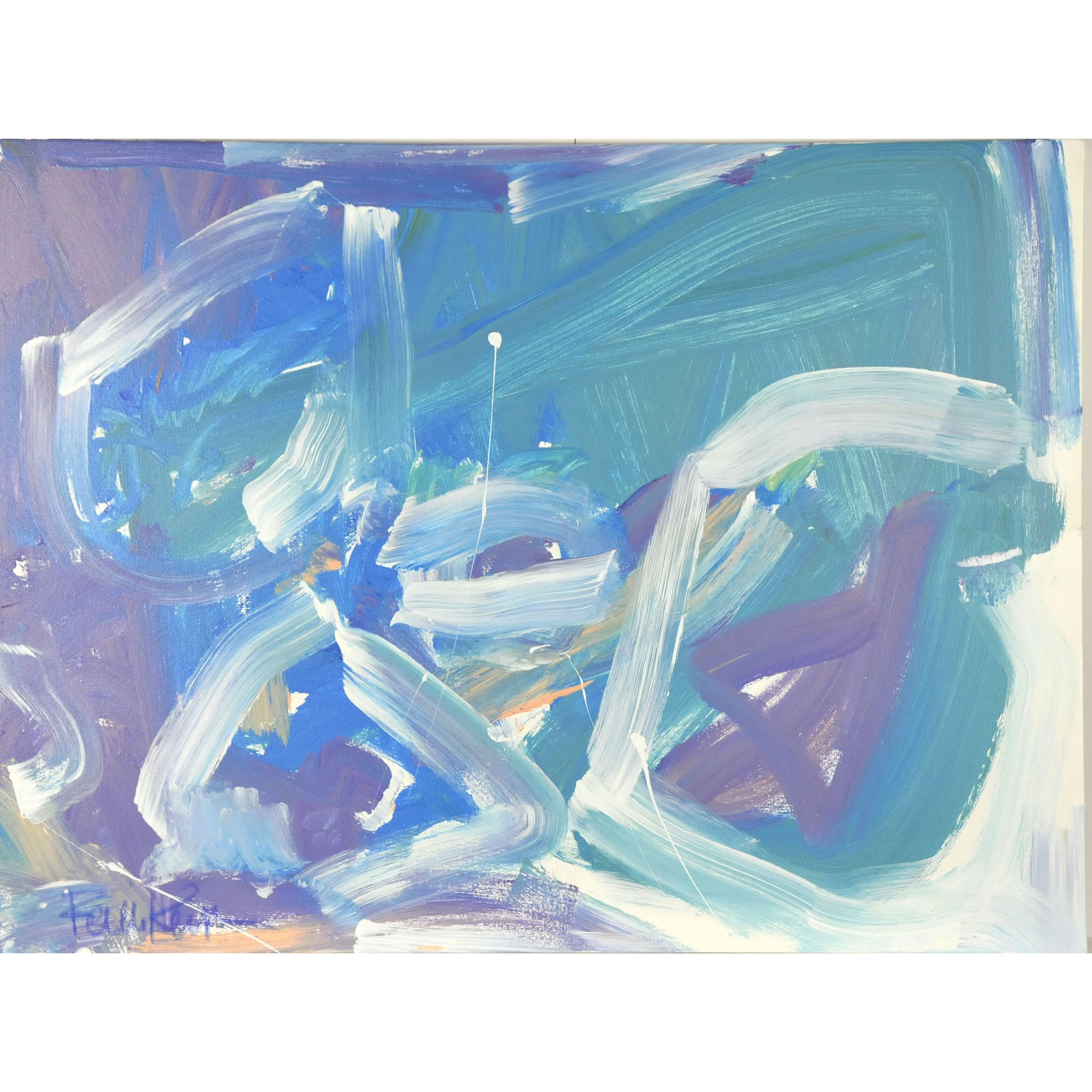 Robbie Kemper Original Acrylic on Canvas "Cool Pastel Loops"