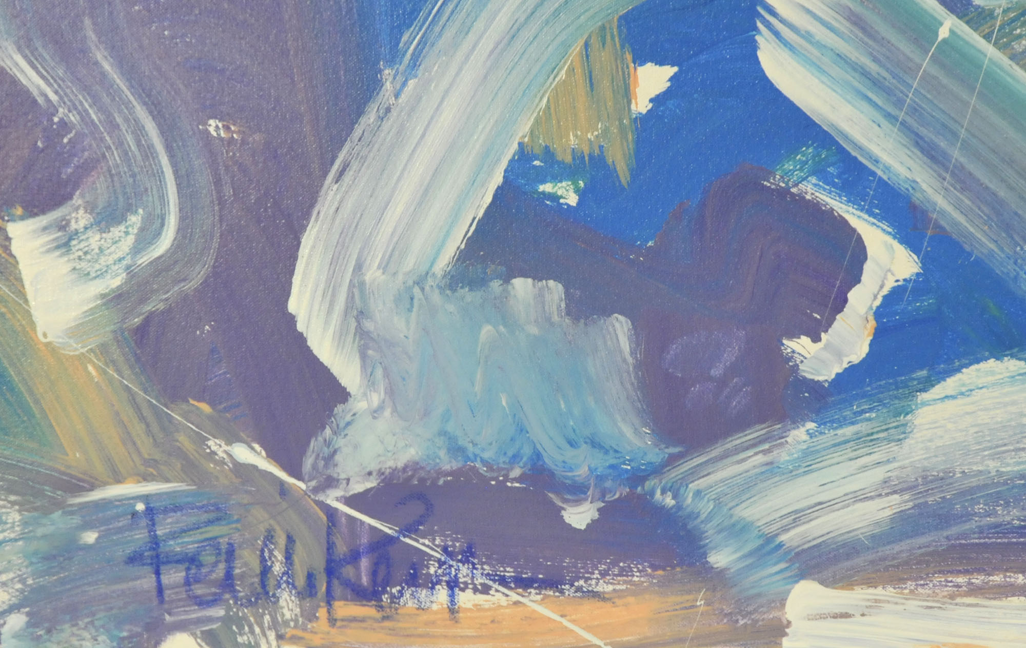 Robbie Kemper Original Acrylic on Canvas "Cool Pastel Loops"