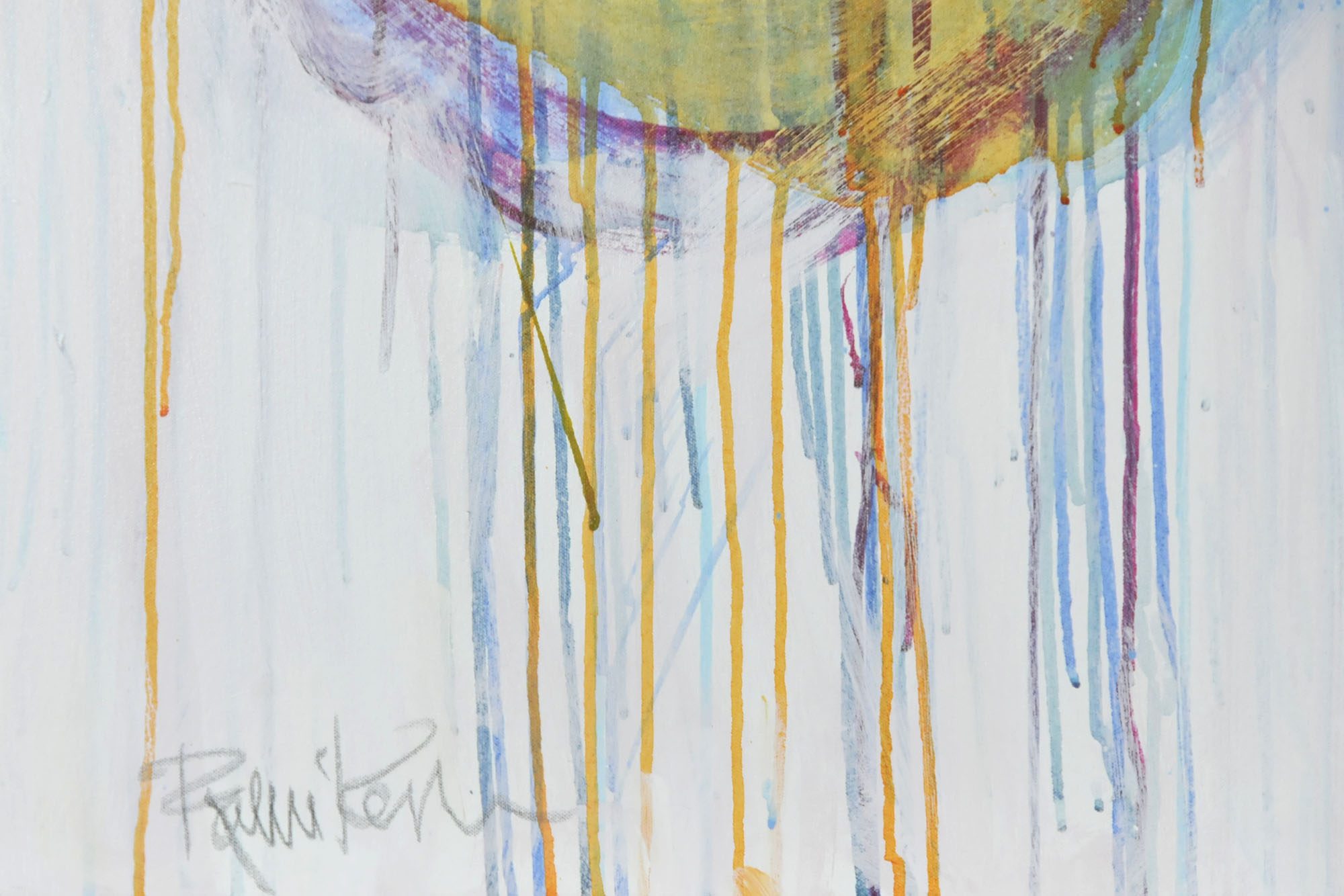 Robbie Kemper Original Acrylic on Canvas "Magenta Drips"