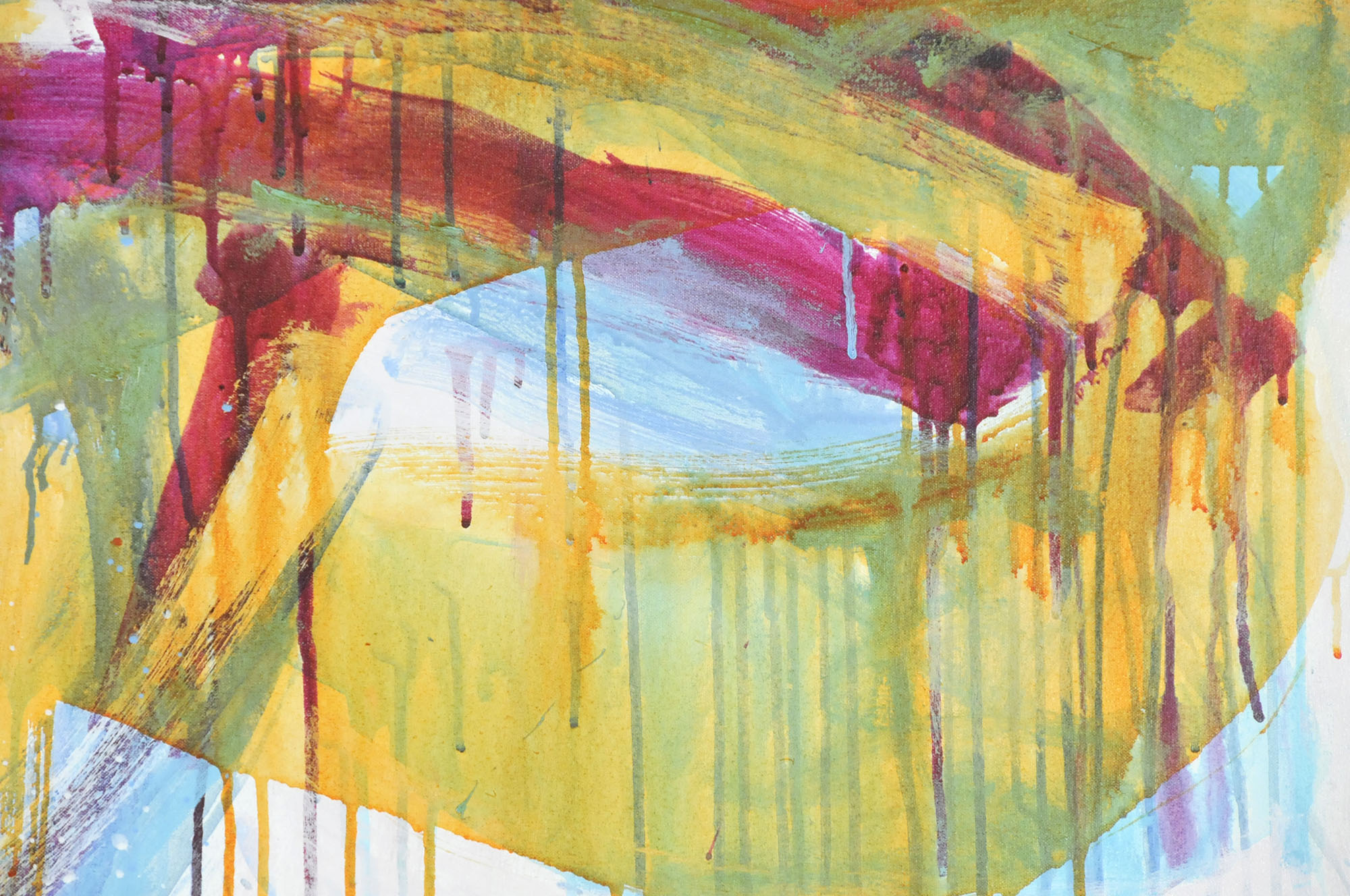 Robbie Kemper Original Acrylic on Canvas "Magenta Drips"