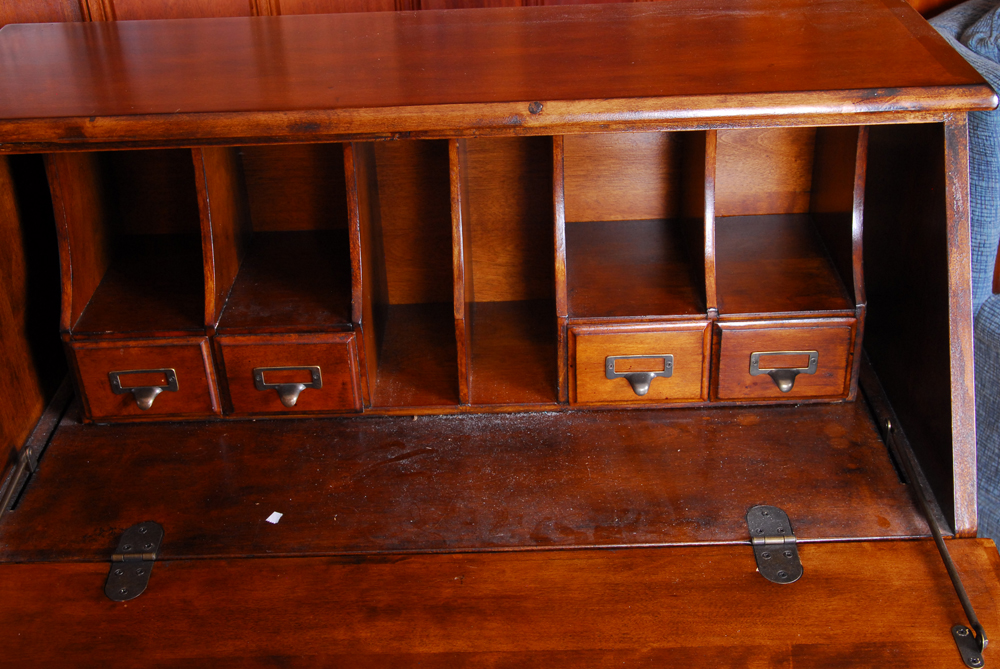 Queen Anne Style Cherry Inlaid Slant Front Desk By Webster Furniture