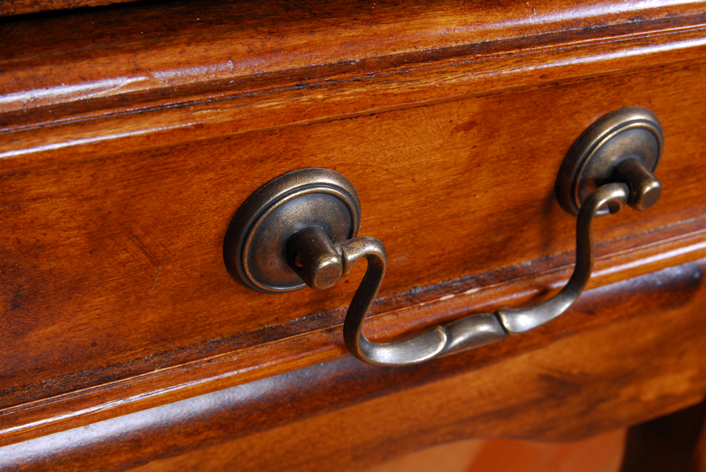 Queen Anne Style Cherry Inlaid Slant Front Desk By Webster Furniture