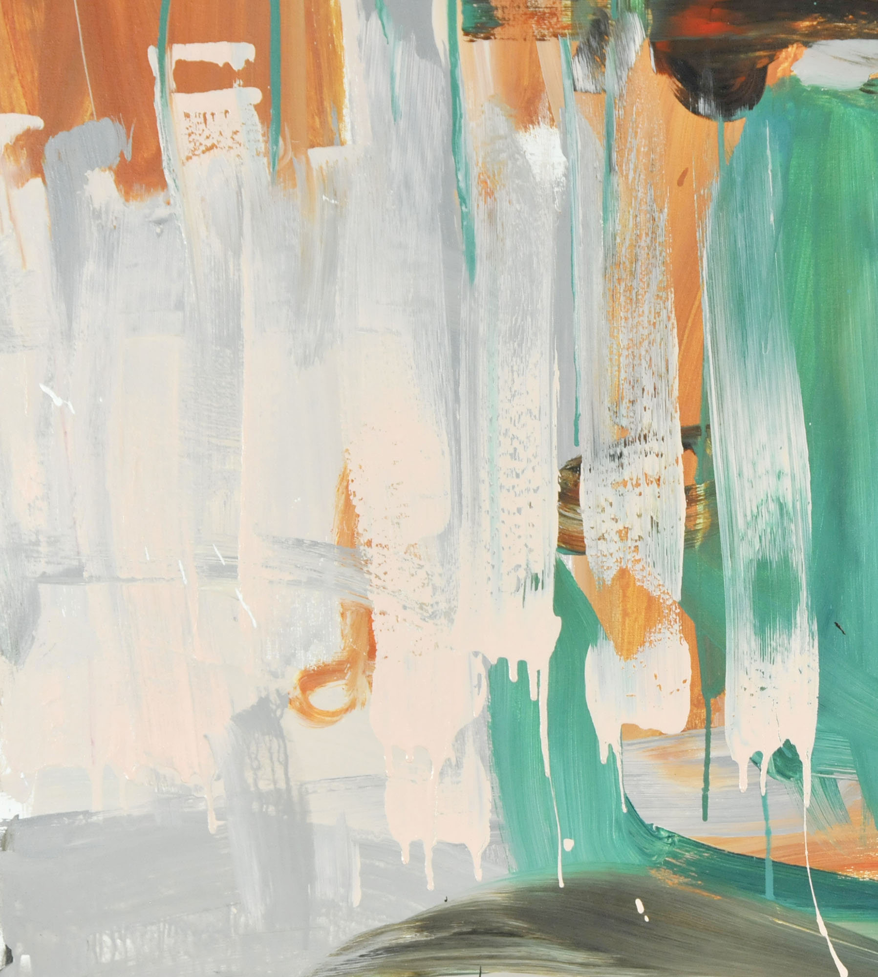 Robbie Kemper Original Acrylic on Canvas "Brown Loop Green"