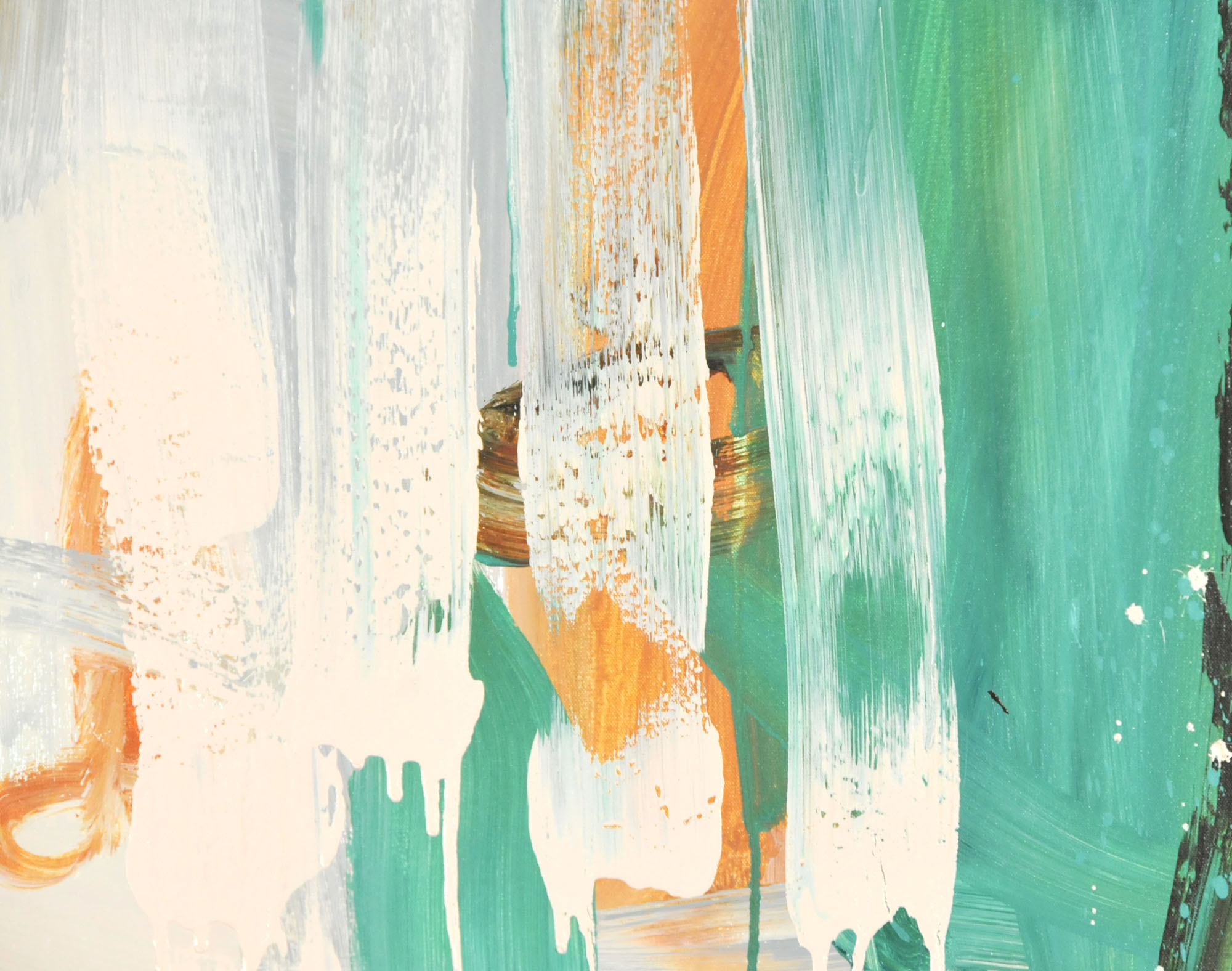 Robbie Kemper Original Acrylic on Canvas "Brown Loop Green"