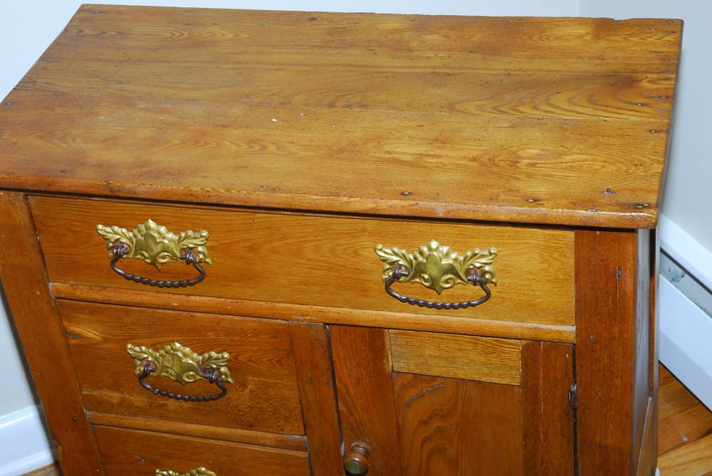 Antique Oak Wash Stand Cabinet