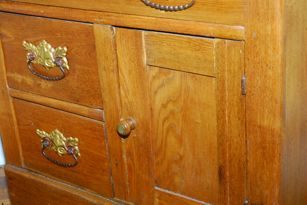 Antique Oak Wash Stand Cabinet