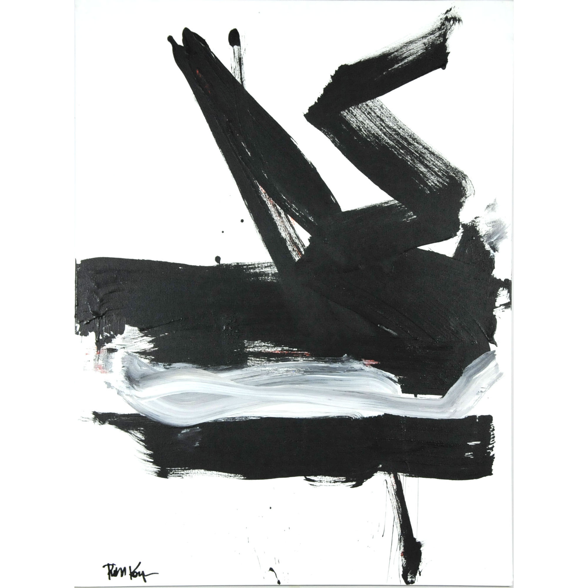 Robbie Kemper Original Acrylic on Canvas "Black Mark Gray"