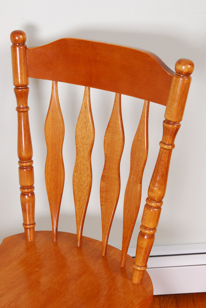 Six Lath Back Dining Chairs