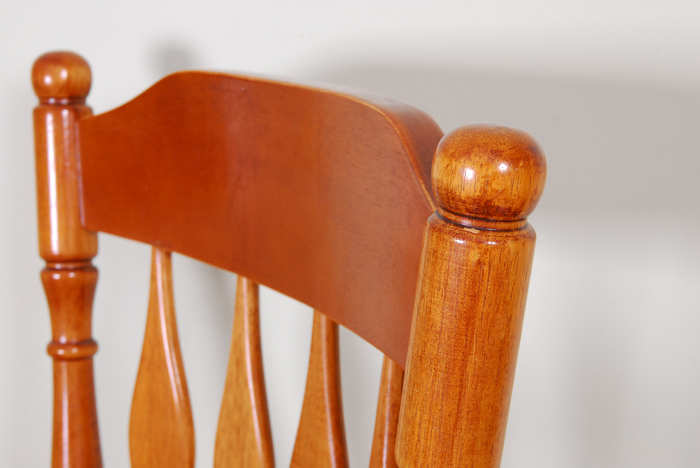 Six Lath Back Dining Chairs