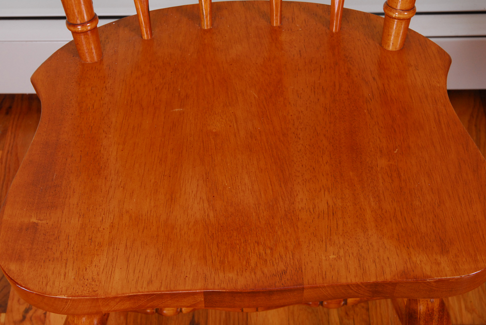 Six Lath Back Dining Chairs