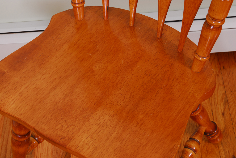 Six Lath Back Dining Chairs