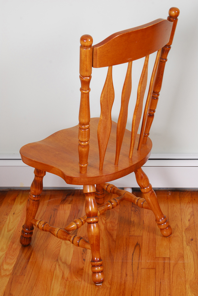Six Lath Back Dining Chairs