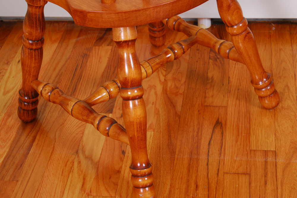 Six Lath Back Dining Chairs