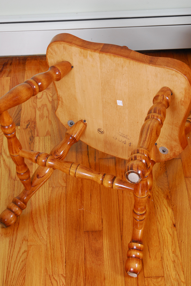 Six Lath Back Dining Chairs