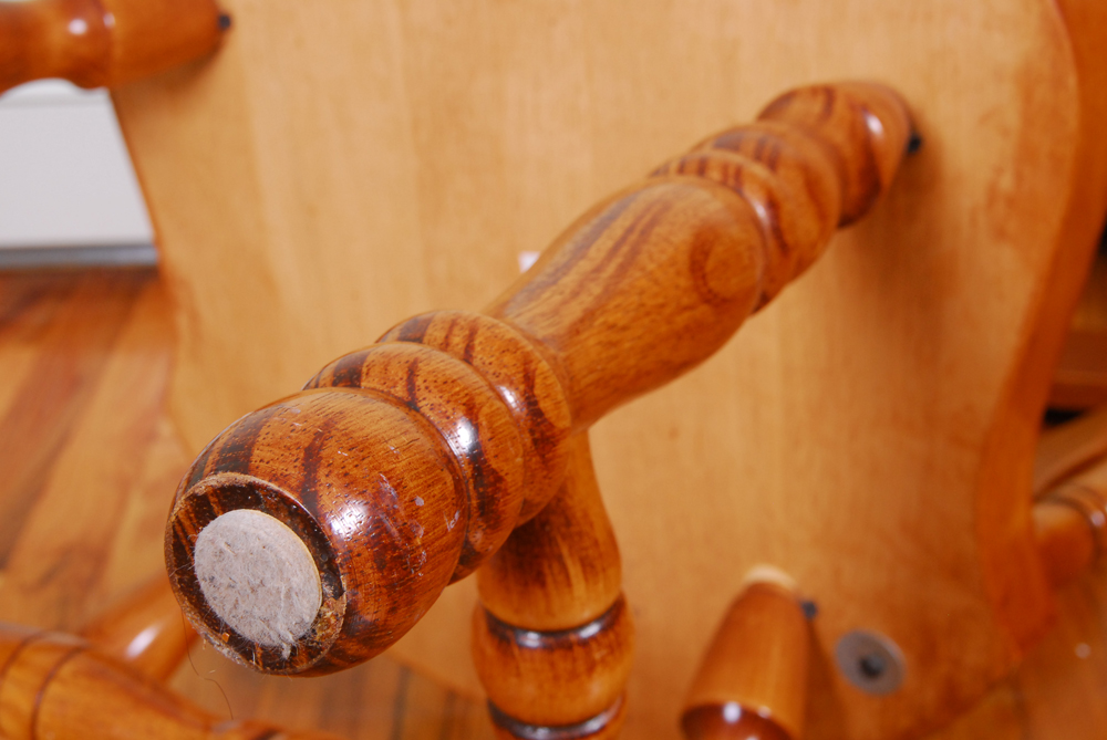 Six Lath Back Dining Chairs