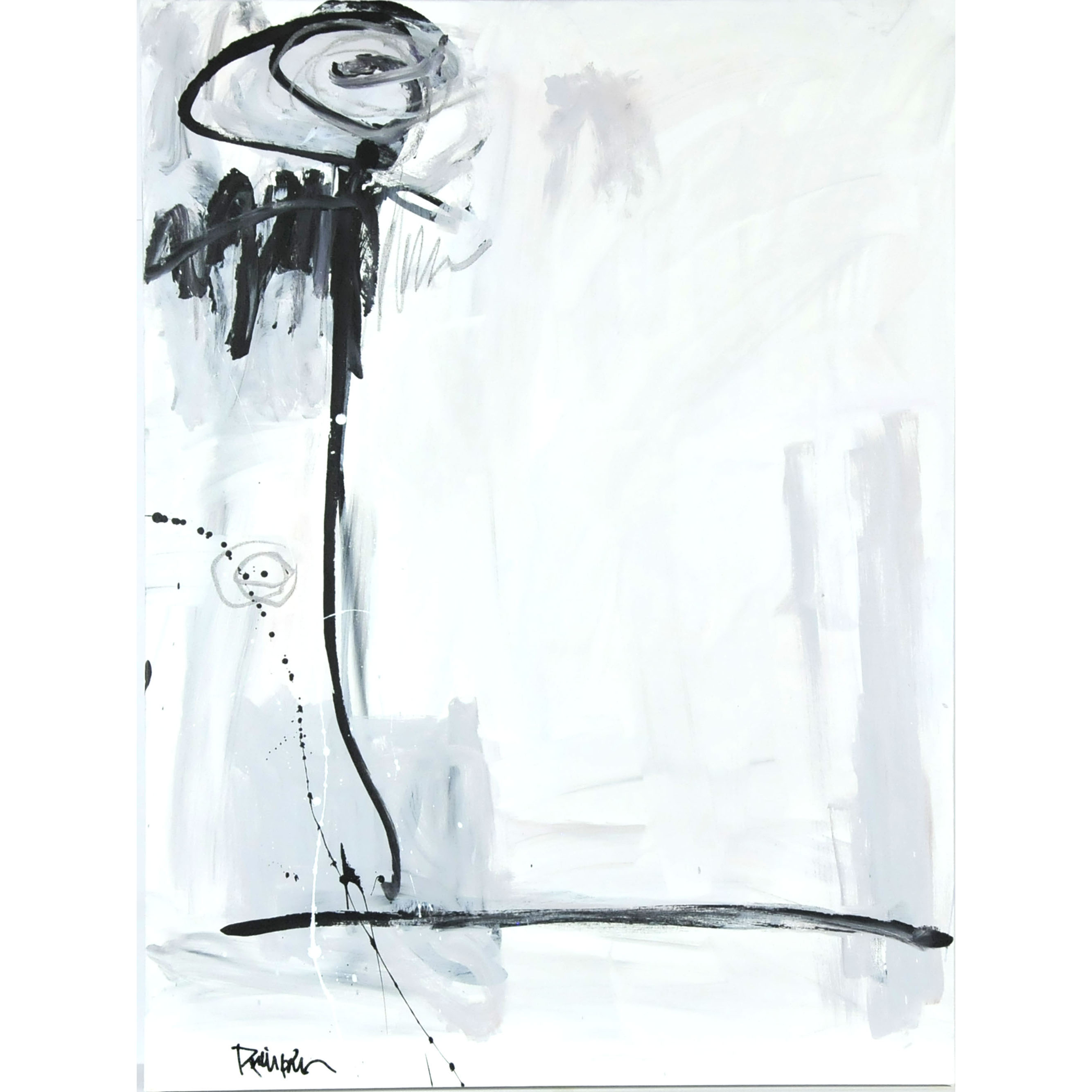 Robbie Kemper Original Acrylic on Canvas "Black Angle Loop"