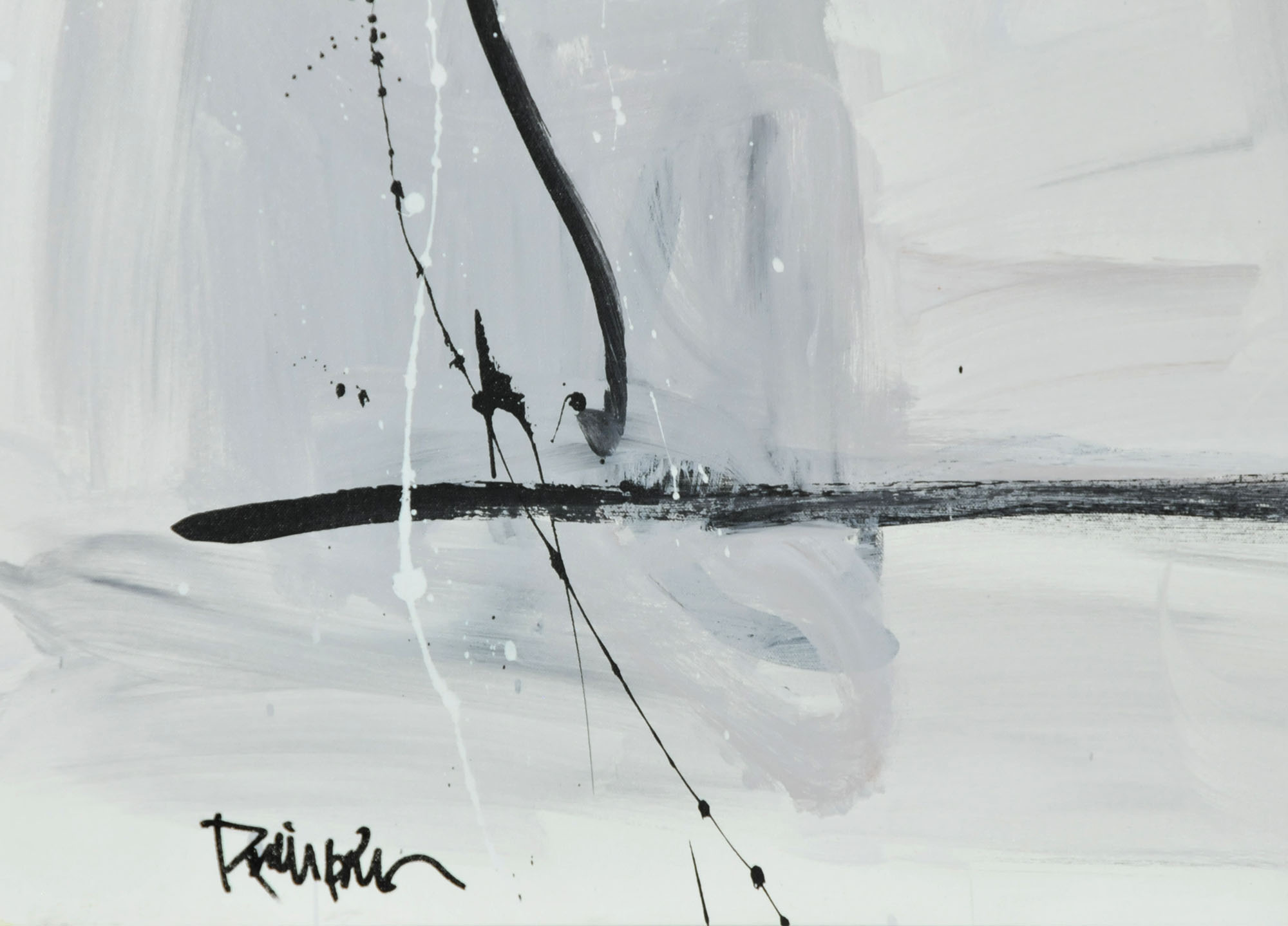 Robbie Kemper Original Acrylic on Canvas "Black Angle Loop"