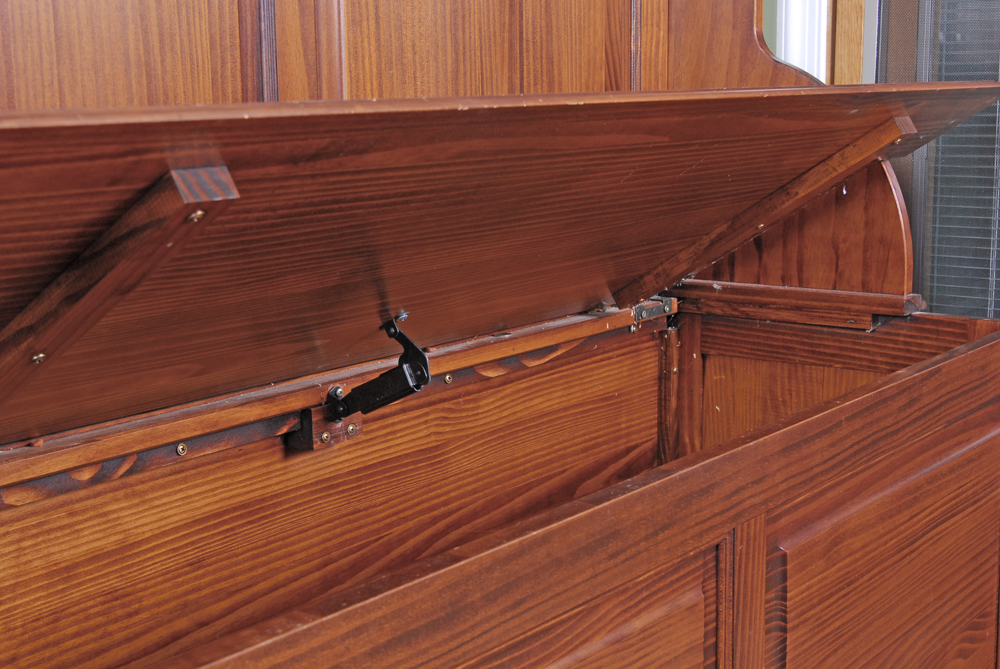 Mirrored Wooden Hall Tree With Storage Bench